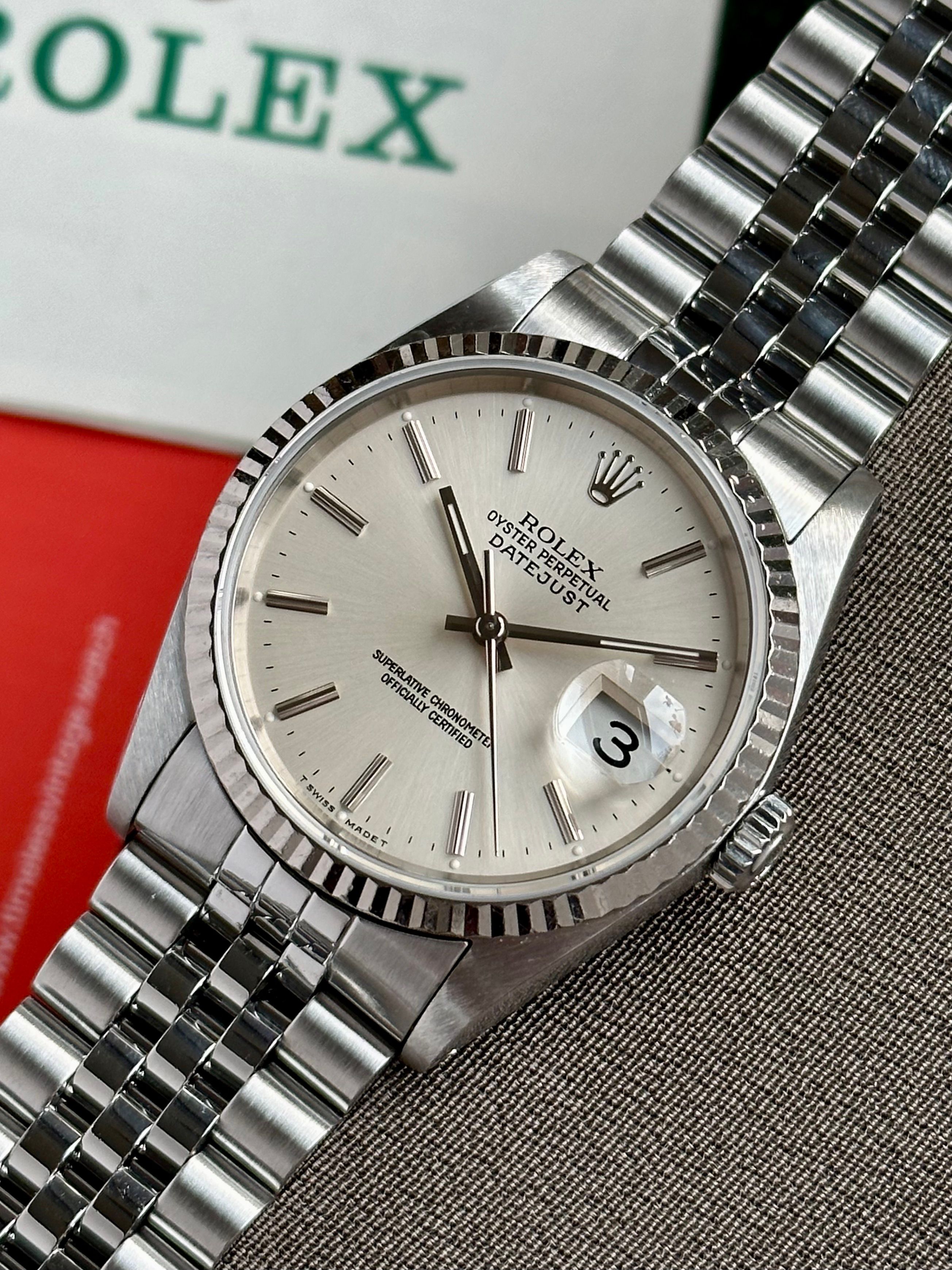 Rolex Datejust 16234 Silver 1991 with original box and papers 2