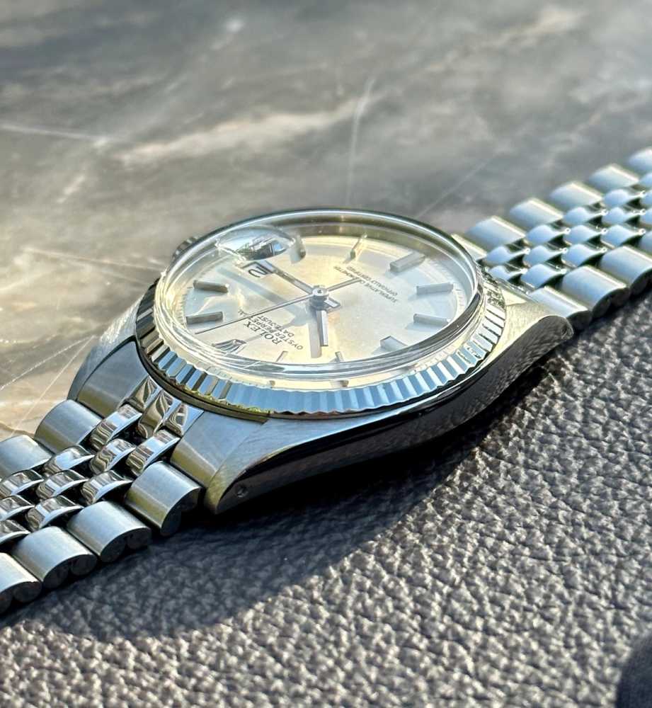 Detail image for Rolex Datejust "No-Lume" 1601 Silver 1973 with original box and papers