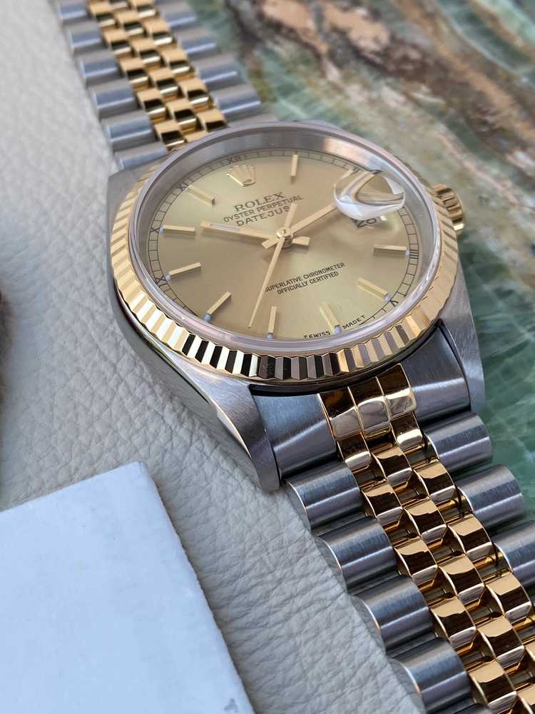 Image for Rolex Datejust Gold Dial 16233  1999 with original box and papers