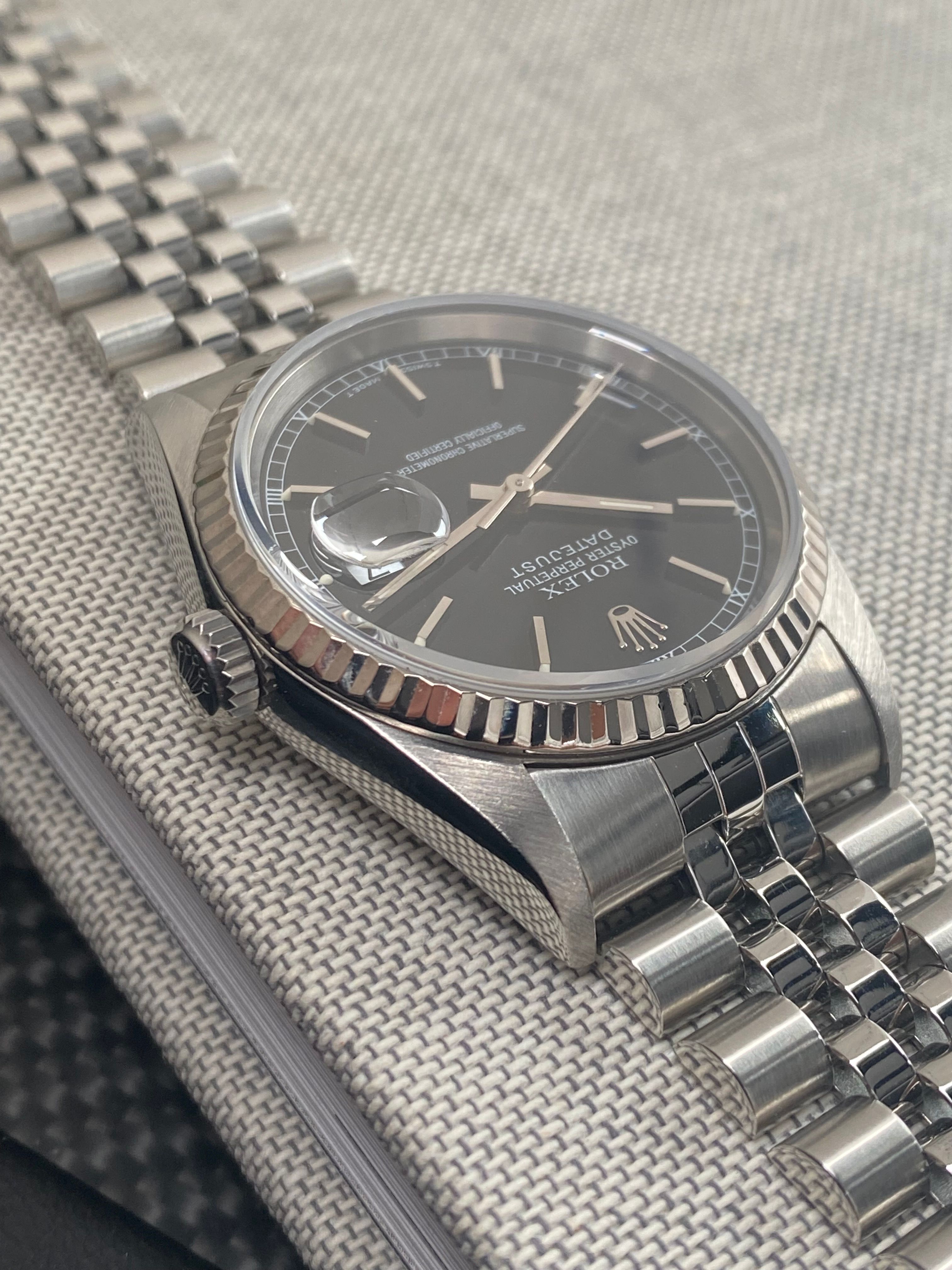 Rolex Datejust 16234 Black 1996 with original box and papers T877
