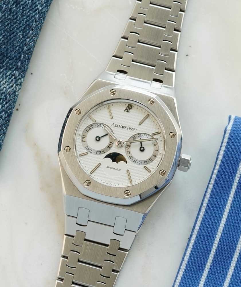 Featured image for Audemars Piguet Royal Oak "Day Date Moonphase" 25594ST White 1997 with original papers