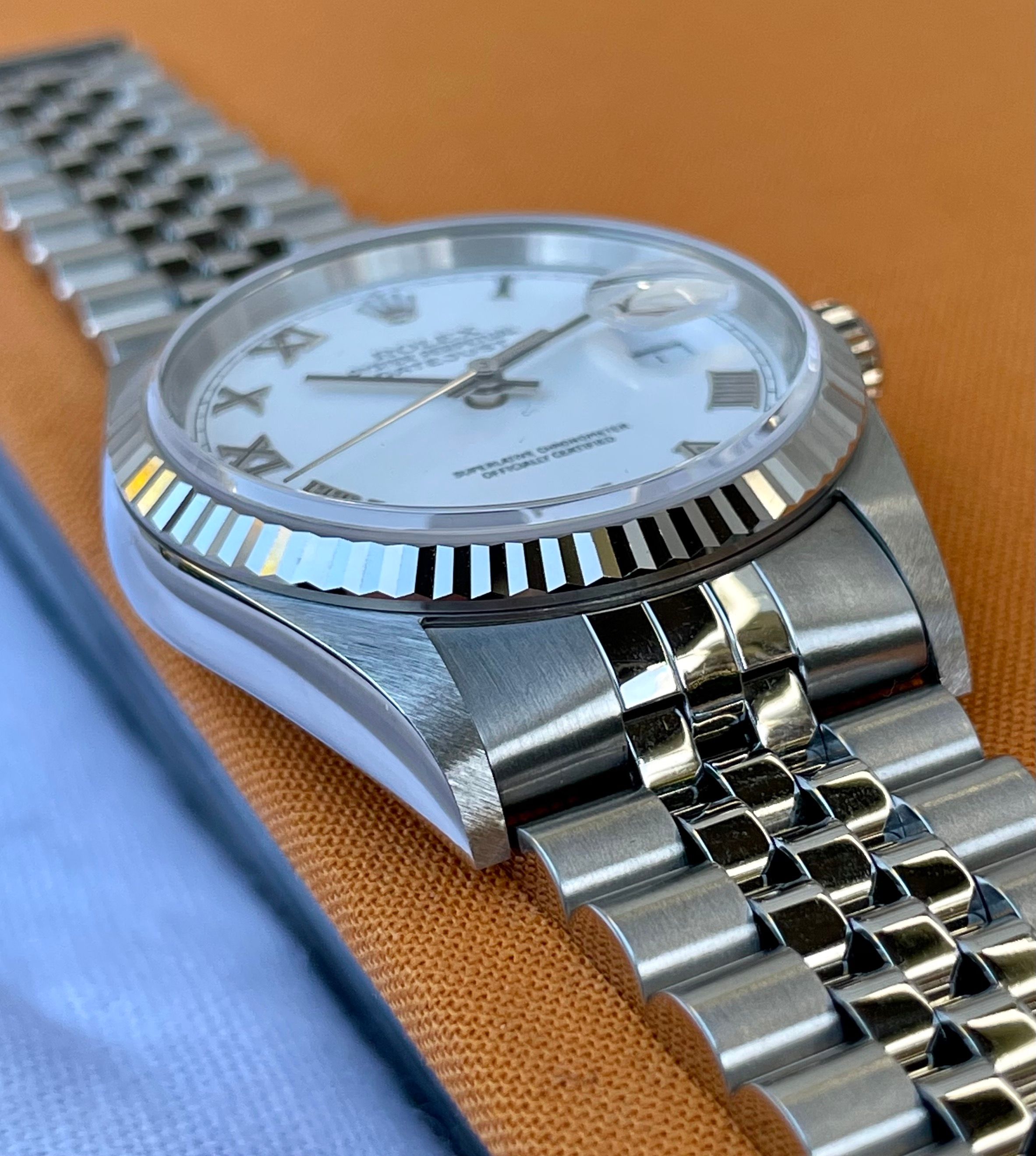 Rolex Datejust White Dial Roman 16234 White 2000 with original box