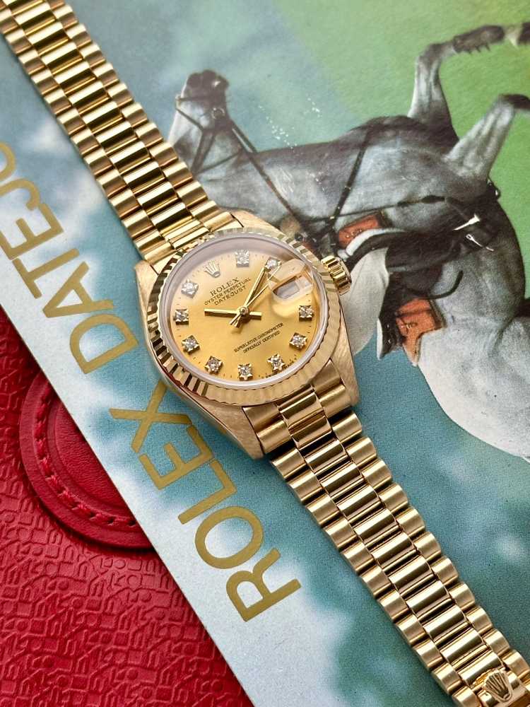 Image for Rolex Lady-Datejust "Diamond" 69178G Gold 1989 with original box and papers 2