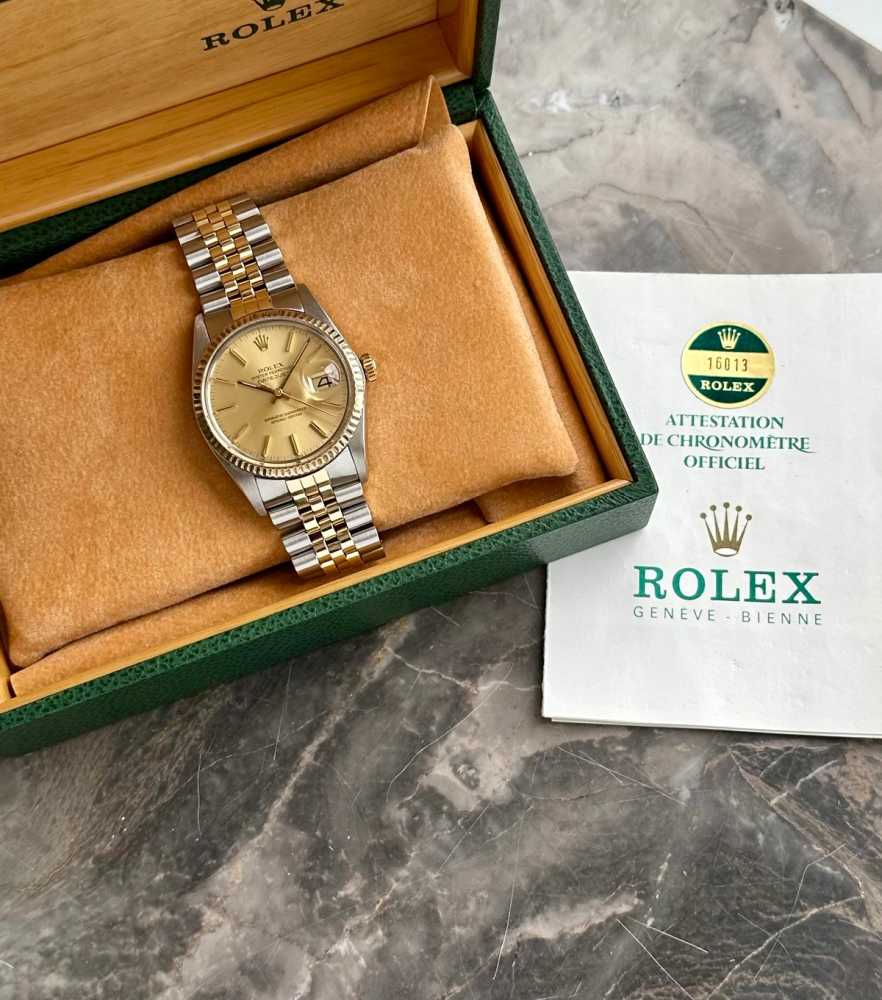 Image for Rolex Datejust 16013 Gold 1980 with original box and papers