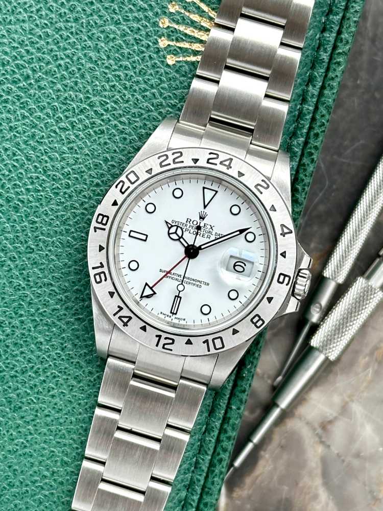 Featured image for Rolex Explorer 2 16570 White 2001 with original box and papers