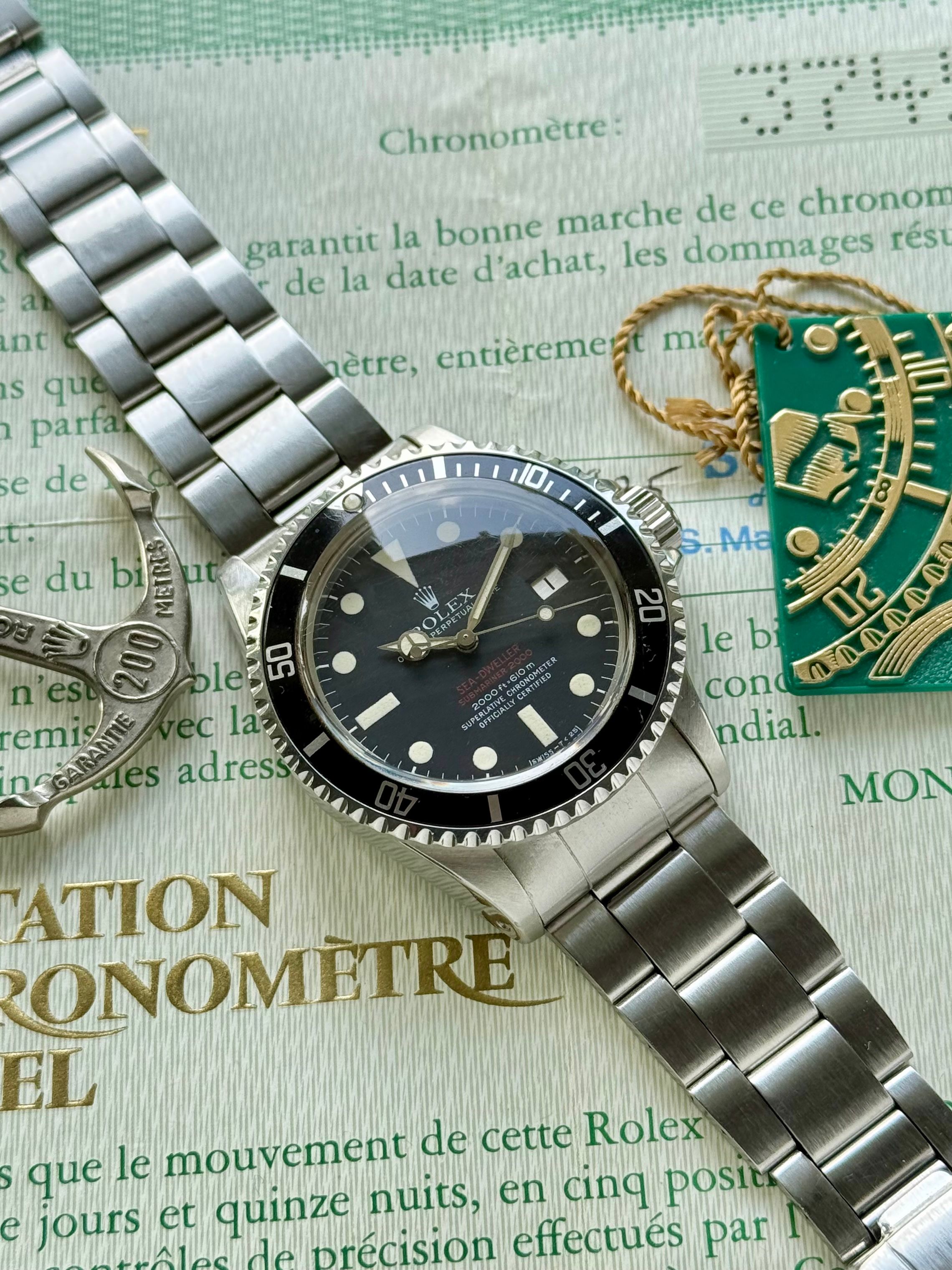 Rolex Sea-Dweller Double-Red 1665 Black 1974 with original box and