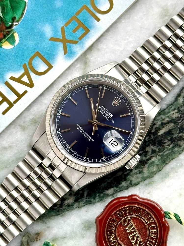 Image for Rolex Datejust 16234 Blue 1991 with original box and papers 5