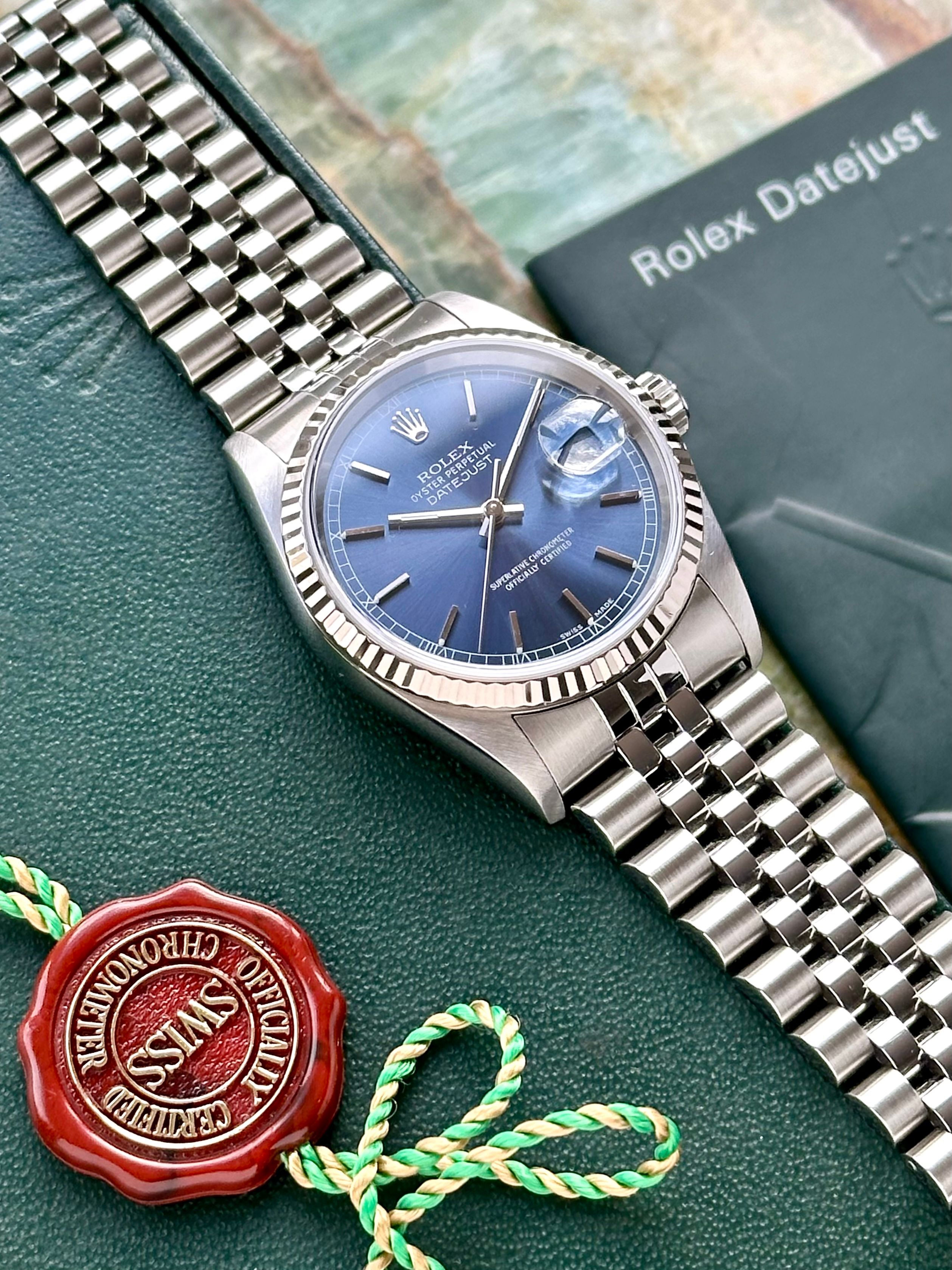 Rolex Datejust 16234 Blue 2004 with original box and papers