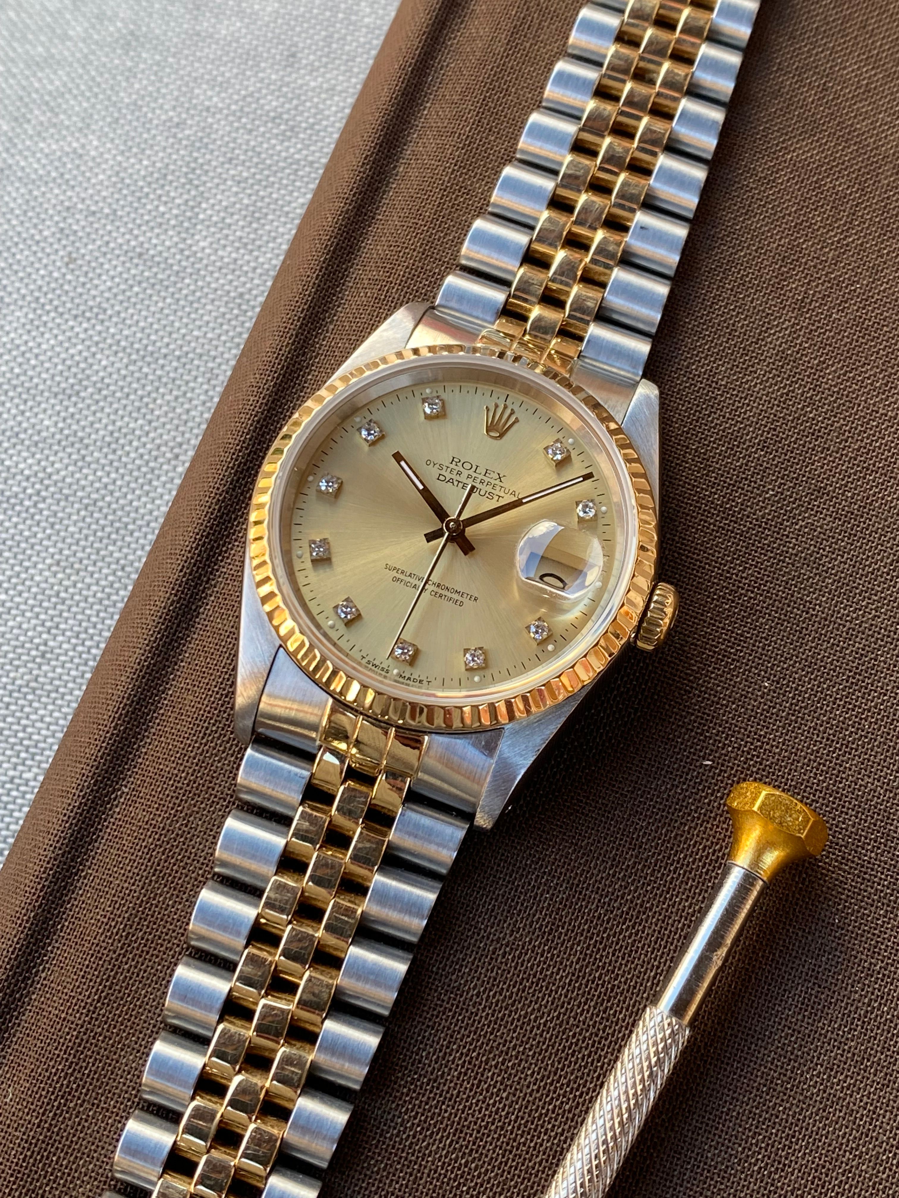 Rolex 16233 diamond discount bezel