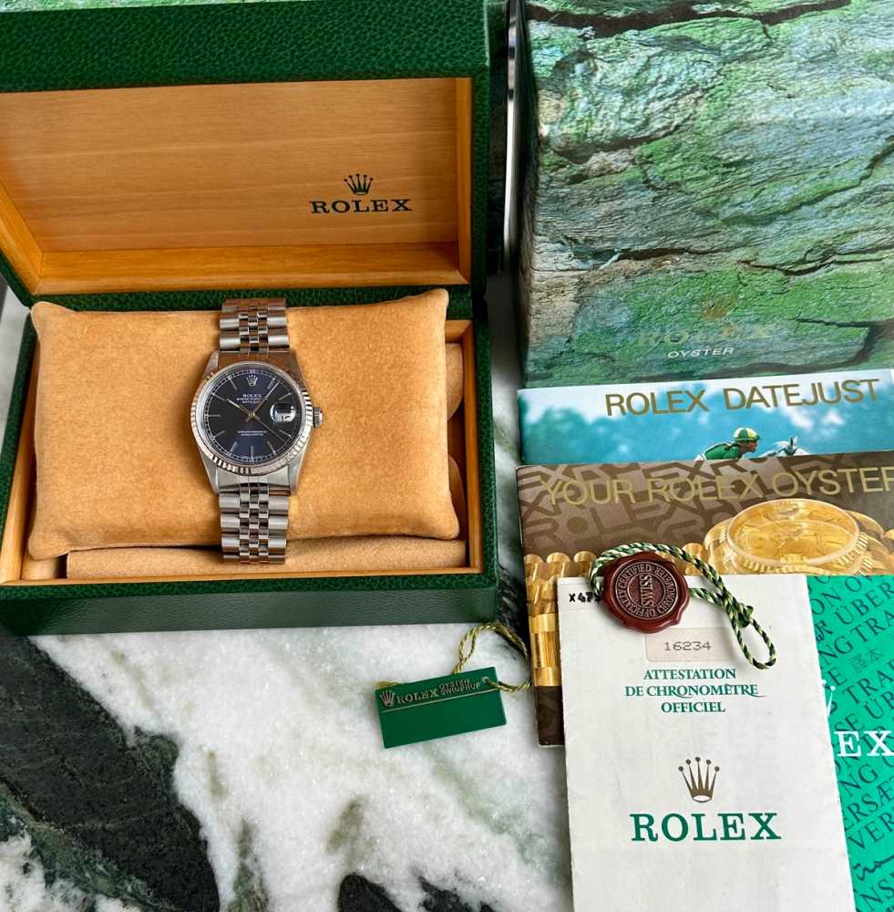 Image for Rolex Datejust 16234 Blue 1991 with original box and papers 5