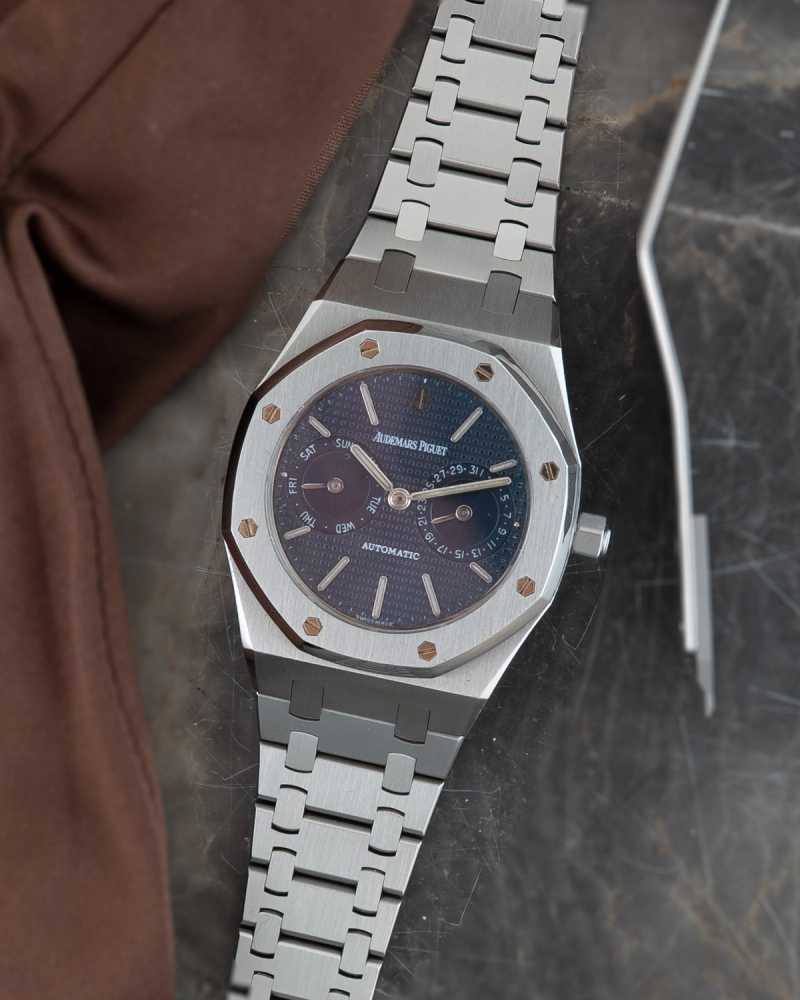 Featured image for Audemars Piguet Day-Date "Owl" 25572 ST Blue 1998 with original box and papers