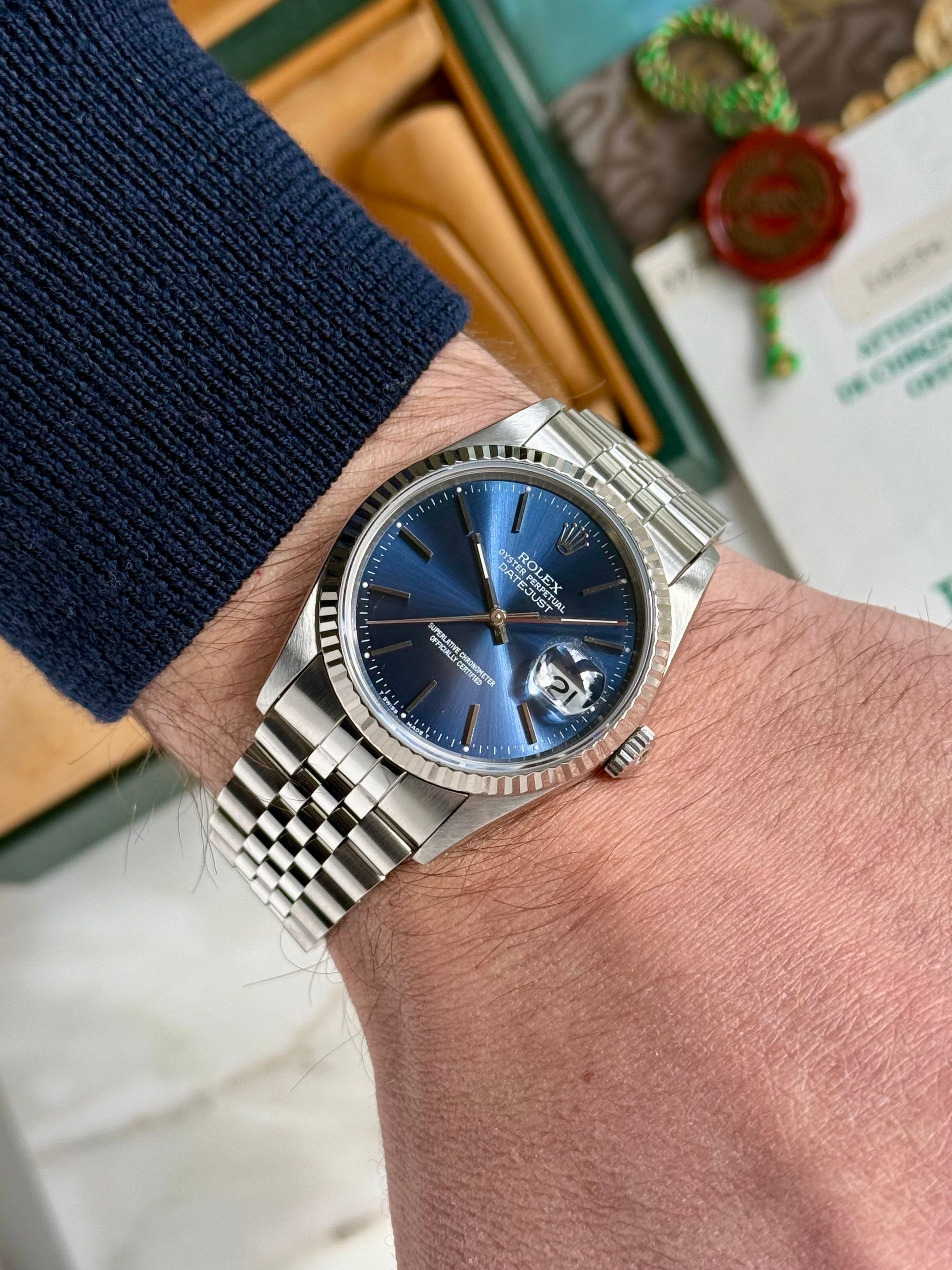 Rolex Datejust 16234 Blue 1991 with original box and papers 6