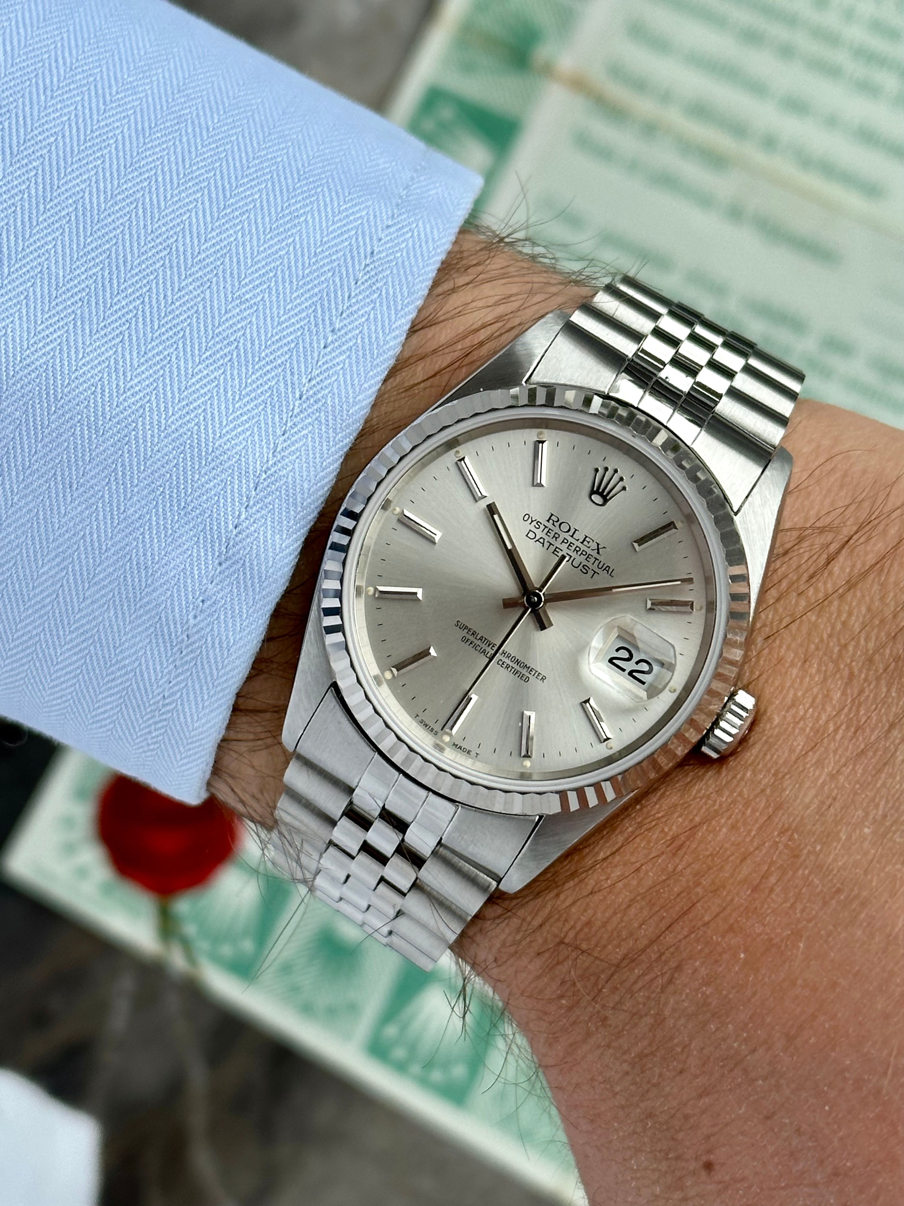 Rolex Datejust 16234 Silver 1995 with original box and papers 2