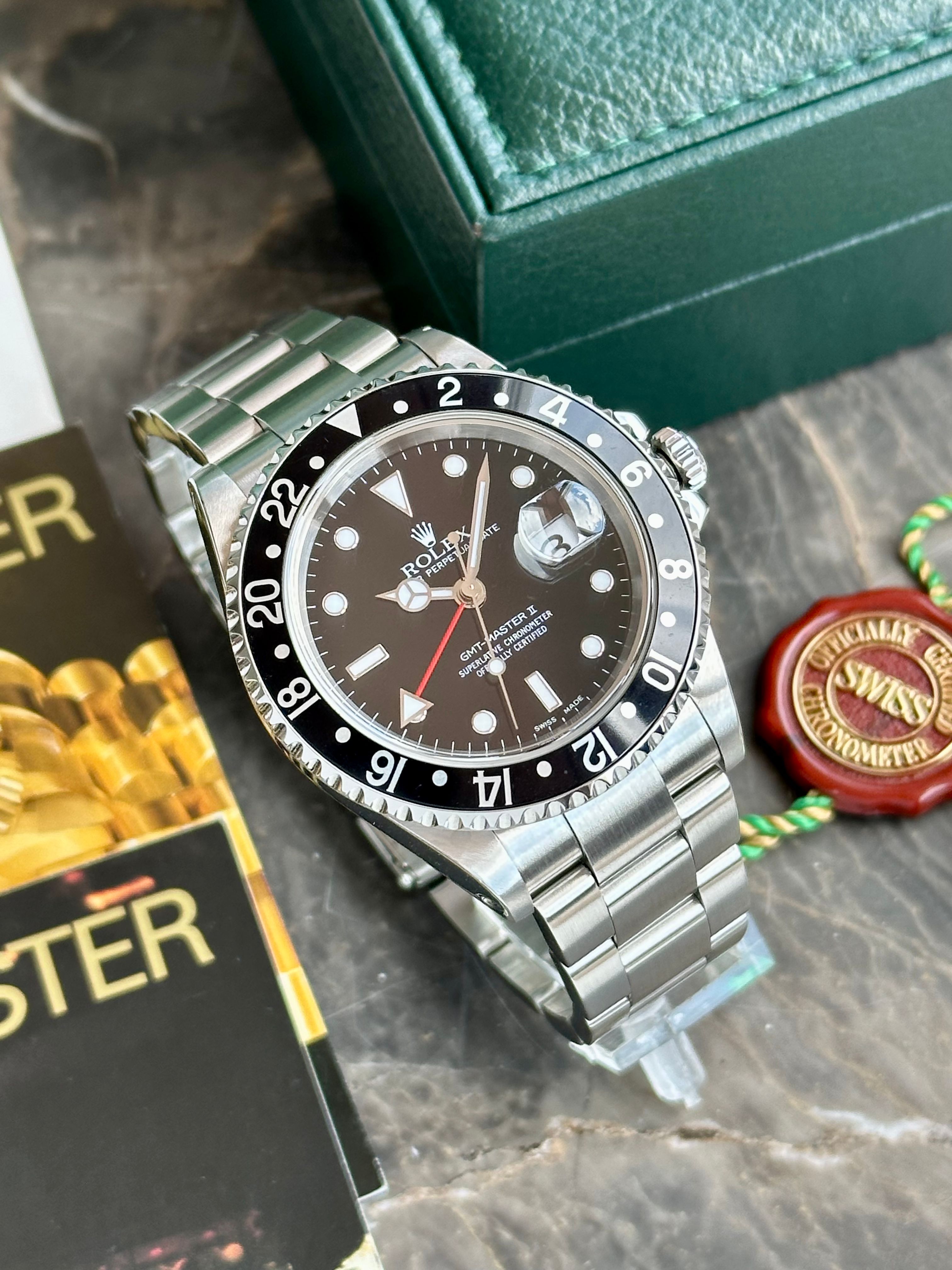 ●ある●ROLEX GMT-MASTER II 16710 【空き箱】 Rolex GMT-Master II 16710 Black 1999 with original box and papers