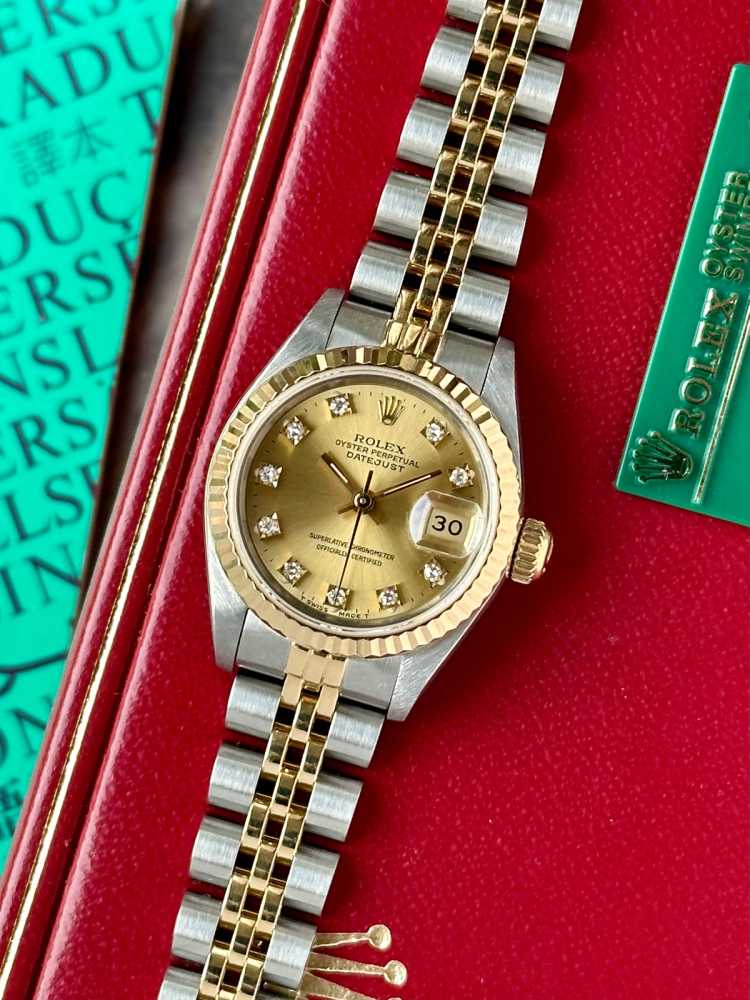 Featured image for Rolex Lady-Datejust "Diamond" 69173G Gold 1991 with original box and papers 2