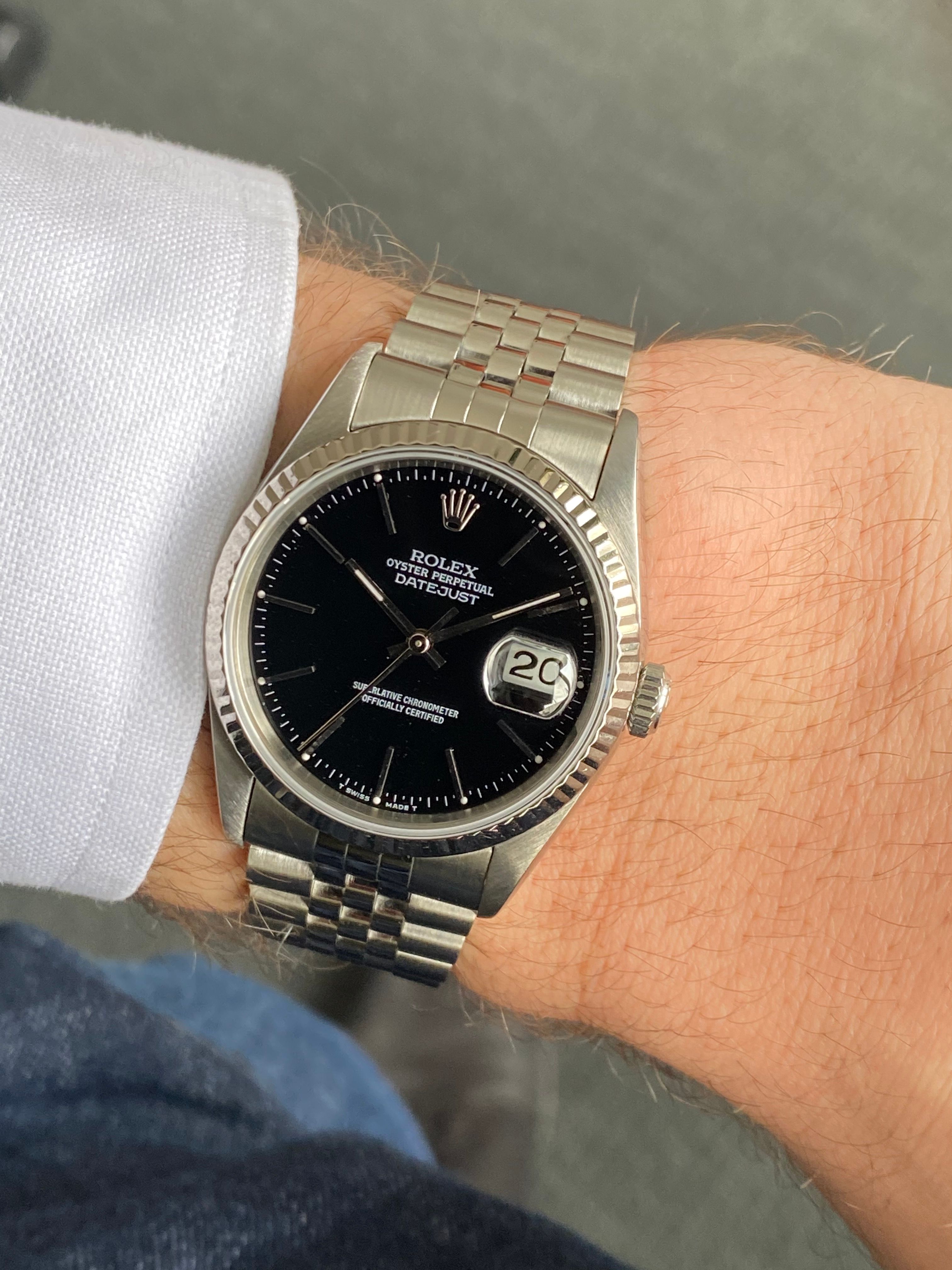 Rolex Datejust 16234 Black 1993 with original box and papers