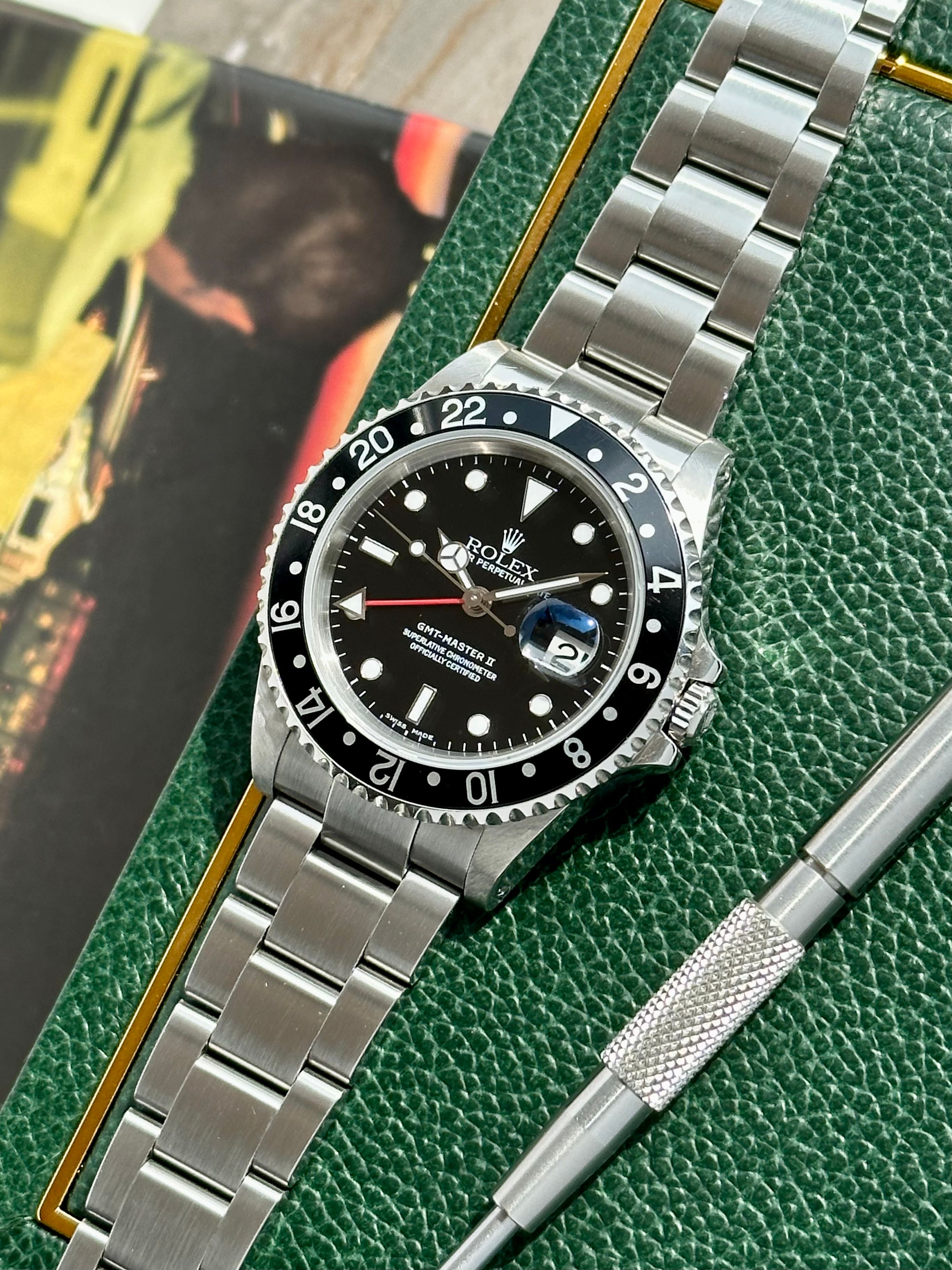 Rolex GMT Master II 16710 Black 2001 with original box and papers