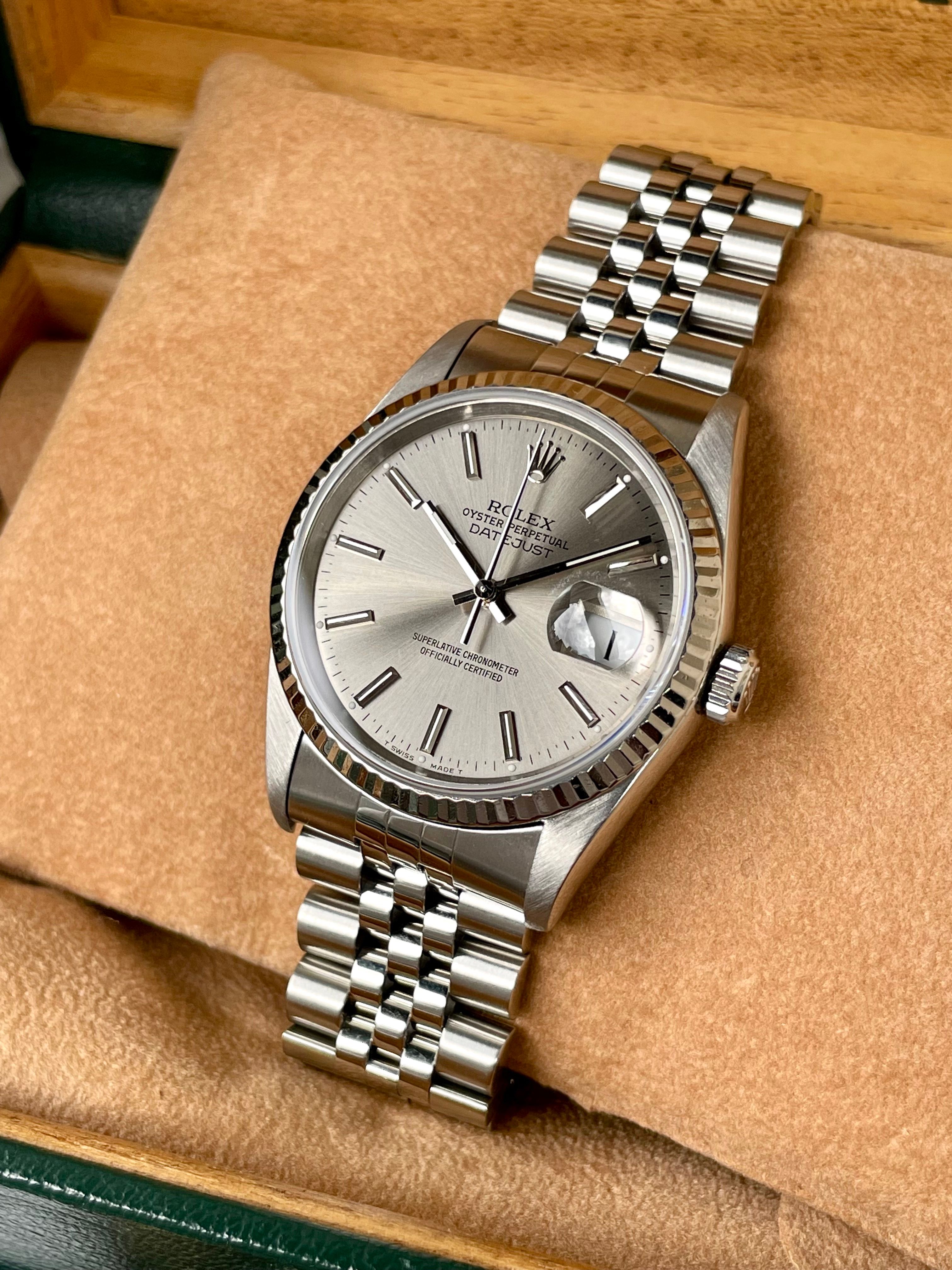 Rolex Datejust 16234 Grey 1996 with original box and papers