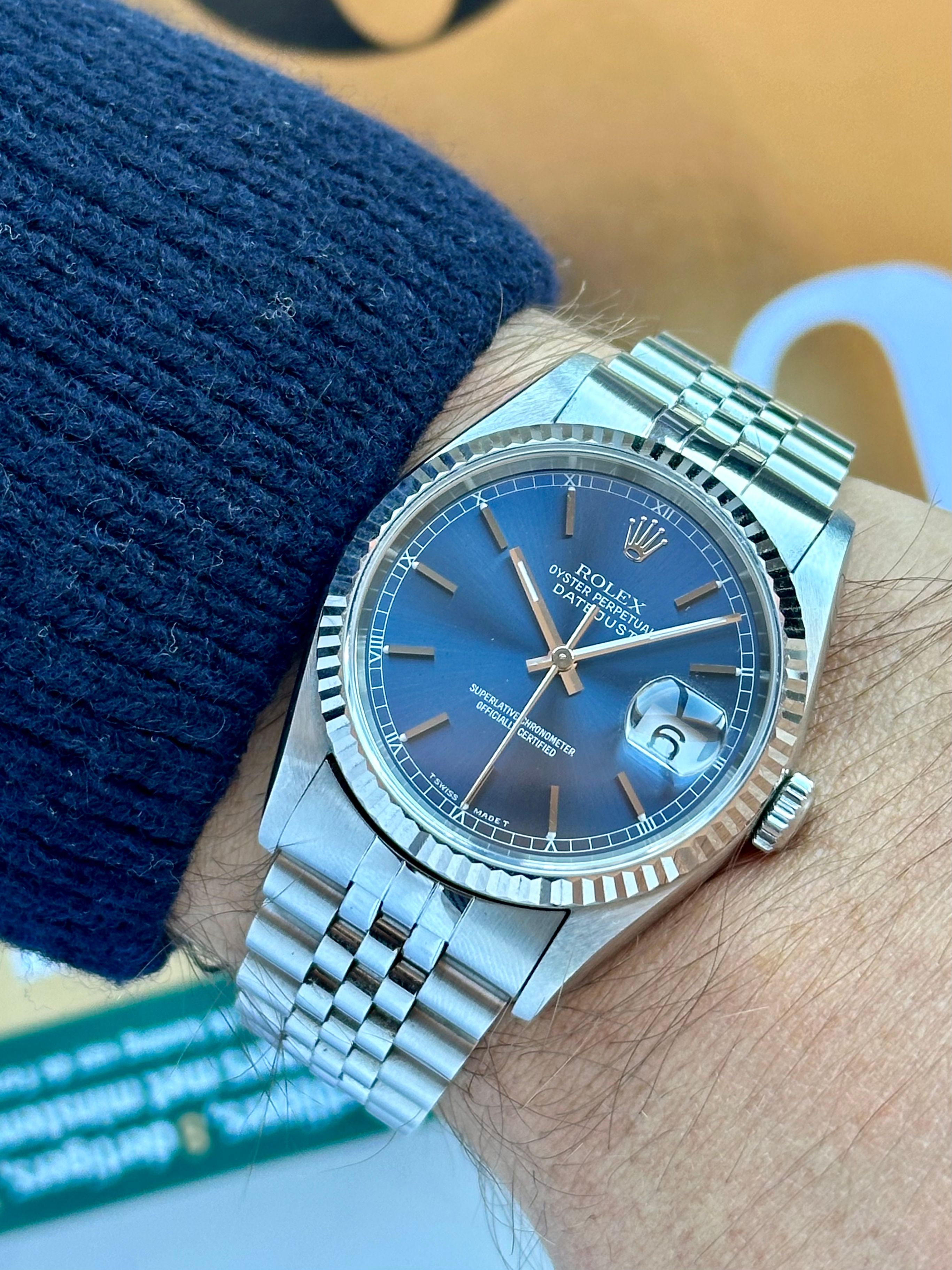 Rolex Datejust 16234 Blue 1995 with original box and papers 2