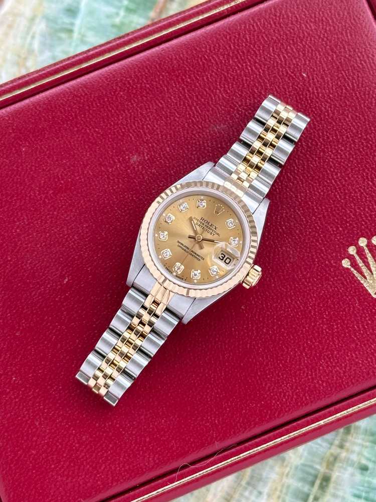 Image for Rolex Lady-Datejust "Diamond" 69173G Gold 1995 with original box and papers 4