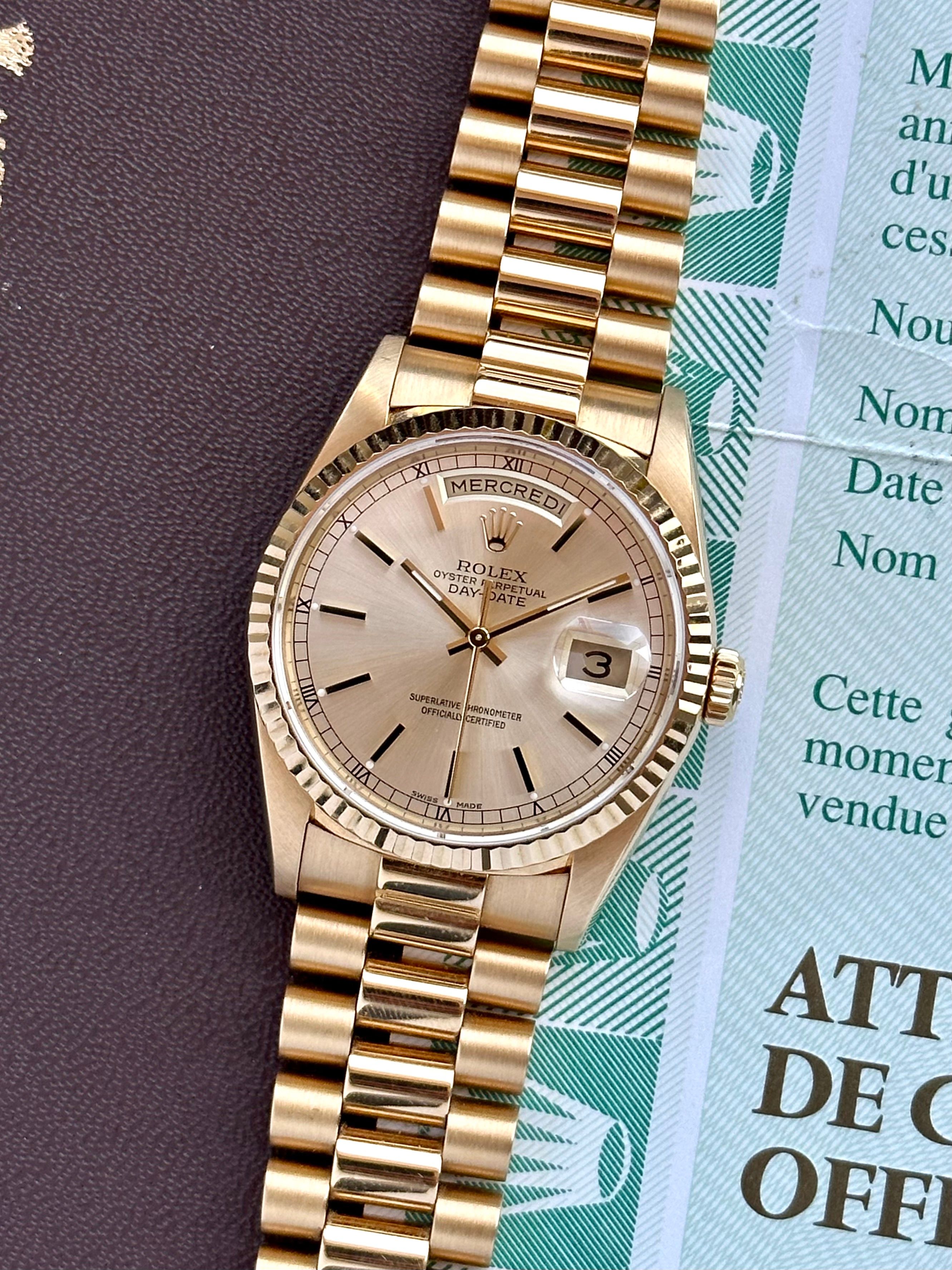 Rolex Day Date 18238 Gold 1994 with original box and papers