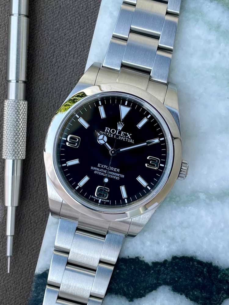 Featured image for Rolex Explorer 214270 Black 2010 with original box and papers