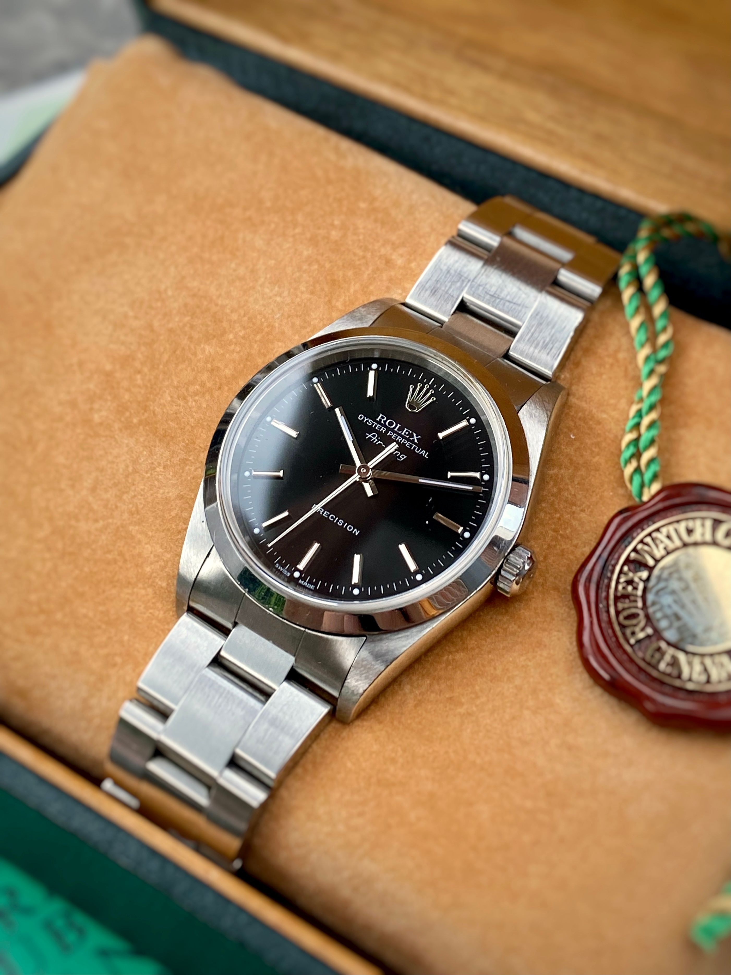 Rolex Air king 14000M Black 2003 with original box and papers