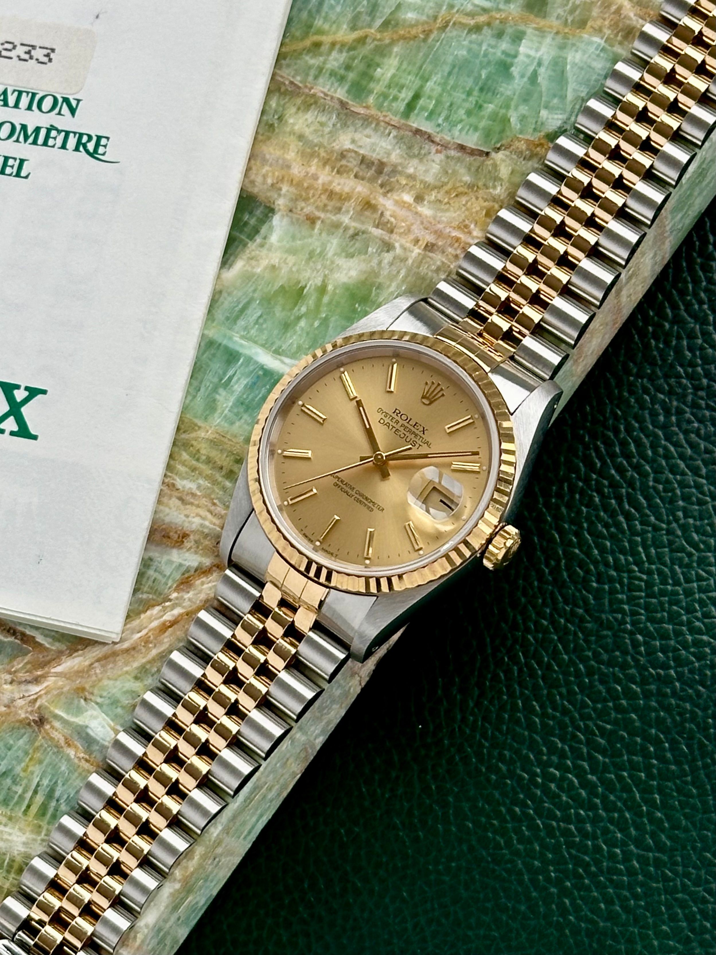 Rolex Datejust 16233 Gold 1991 with original box and papers 2