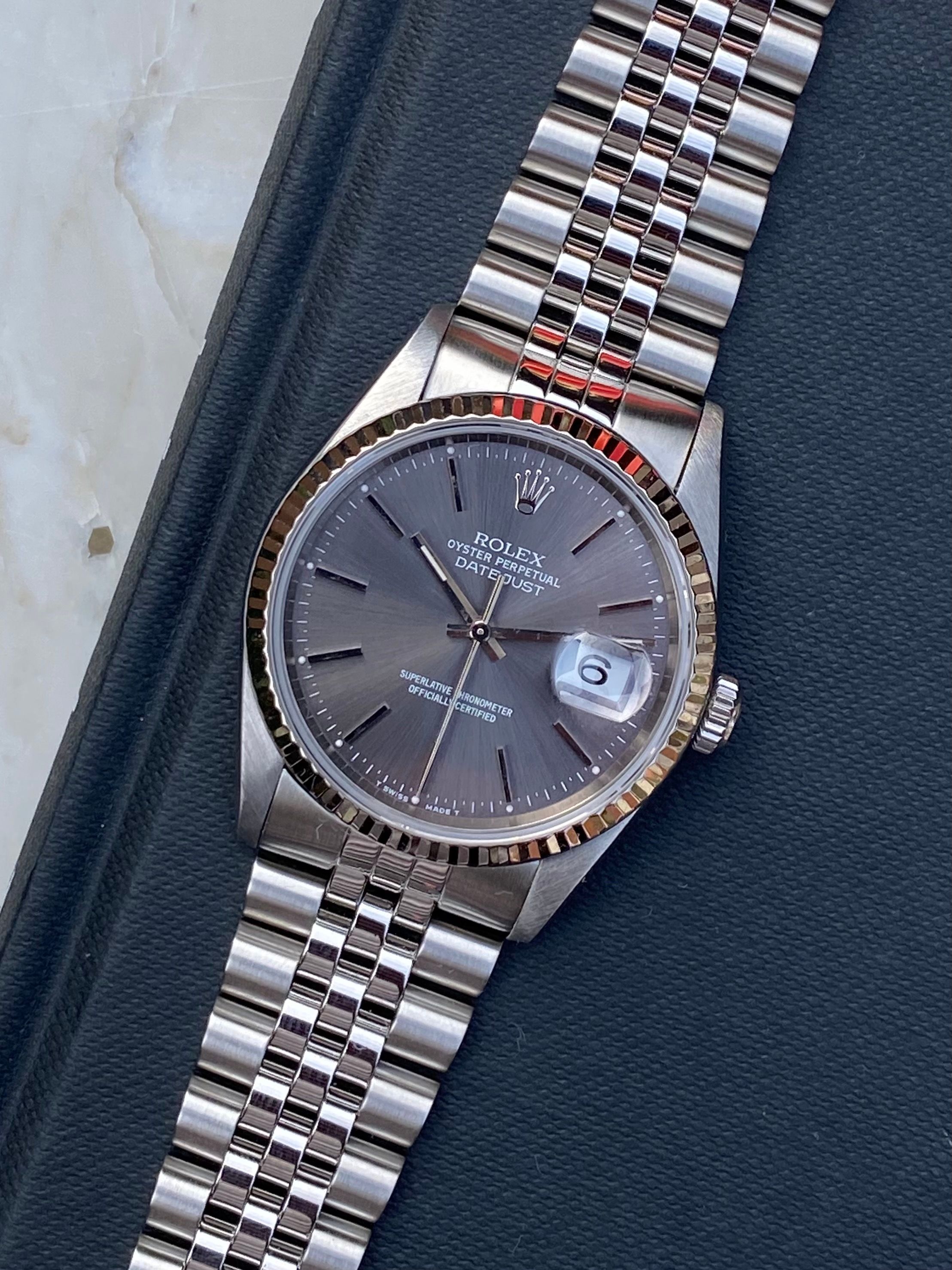 Rolex Datejust 16234 Grey 1995 with original box