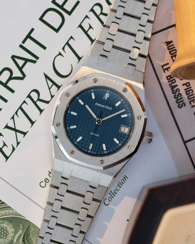 Featured image for Audemars Piguet Royal Oak 14790ST Blue 2004 with original box and papers