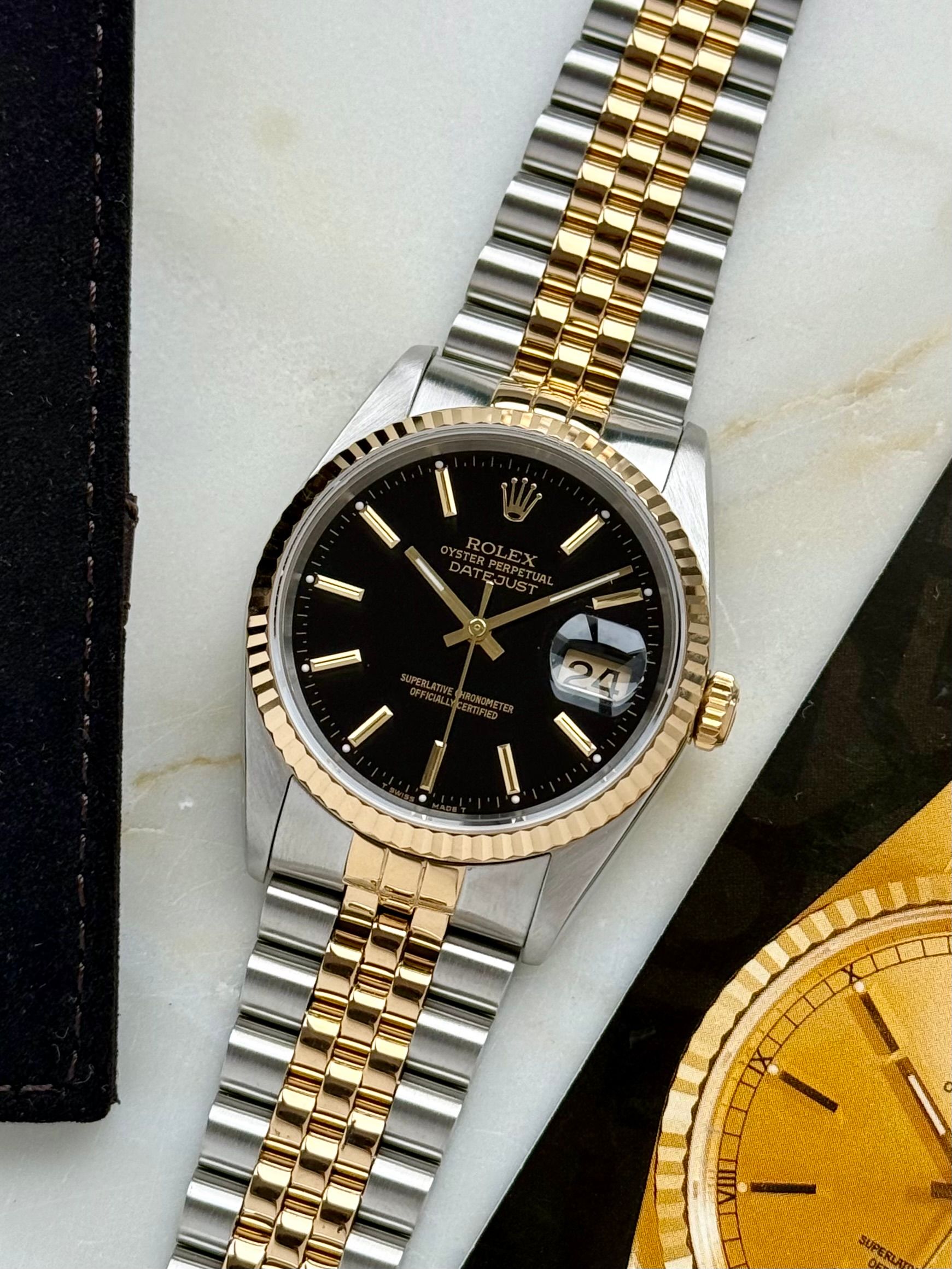 【美品】 ROLEX DATEJUST 16233 3コマ Rolex Datejust 16233 White Dial Men Watch | eBay