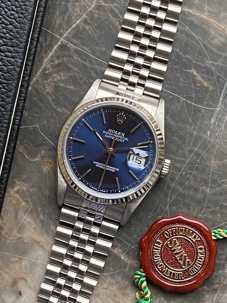 Featured image for Rolex Datejust 16234 Blue 1991 with original box and papers