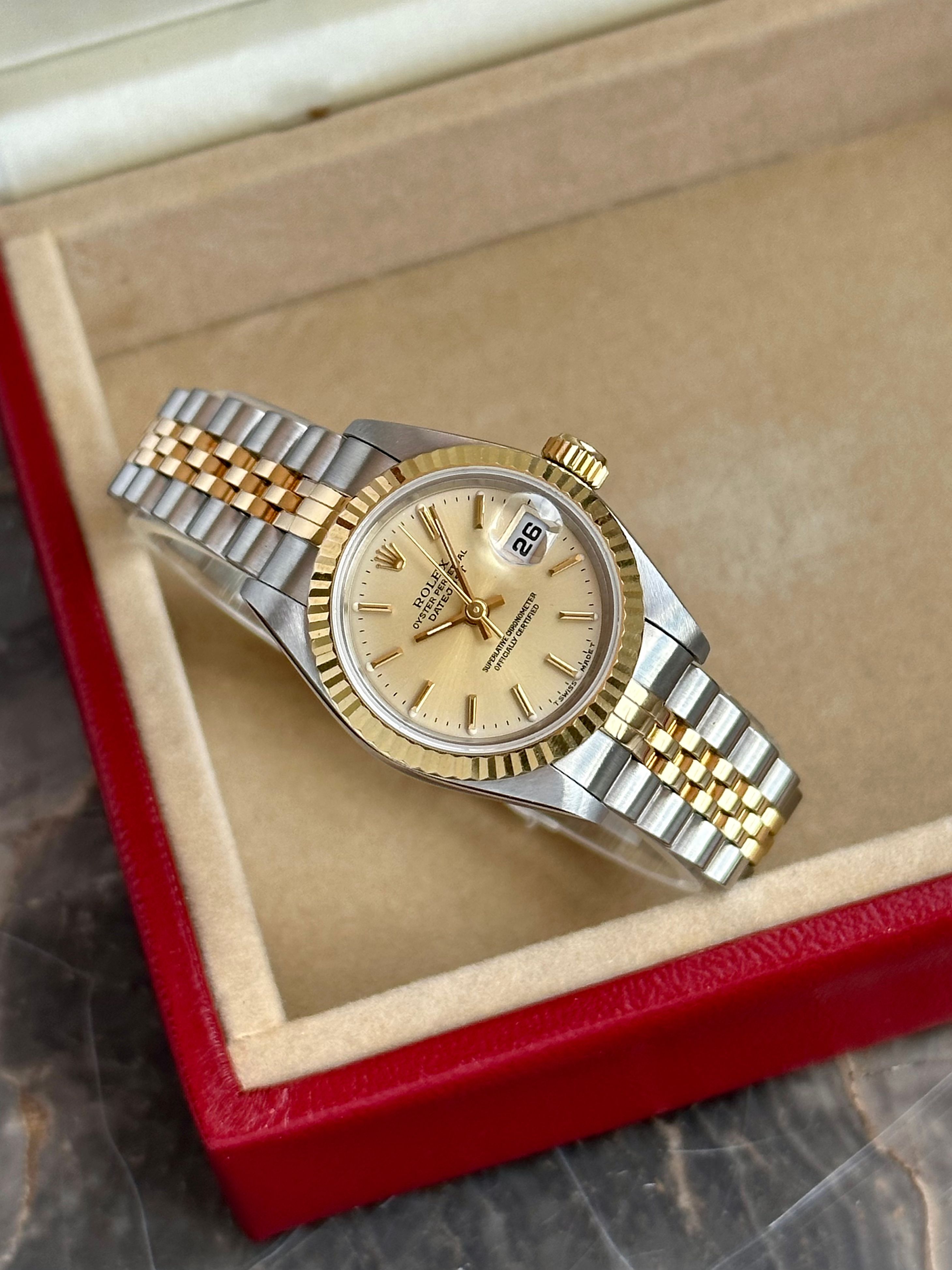 【純正品】ROLEX Datejust ゴールドダイヤル　69173 28mm Rolex Lady-Datejust 69173 Gold 1996 with original box and papers 2