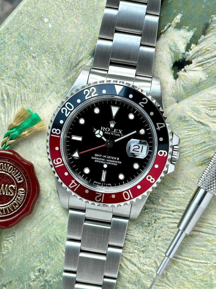 Featured image for Rolex GMT-Master II "Coke" 16710 Black 1989 with original box and papers