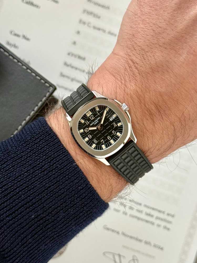 Wrist shot image for Patek Philippe Aquanaut 4960 Tropical 2002 with original box and papers