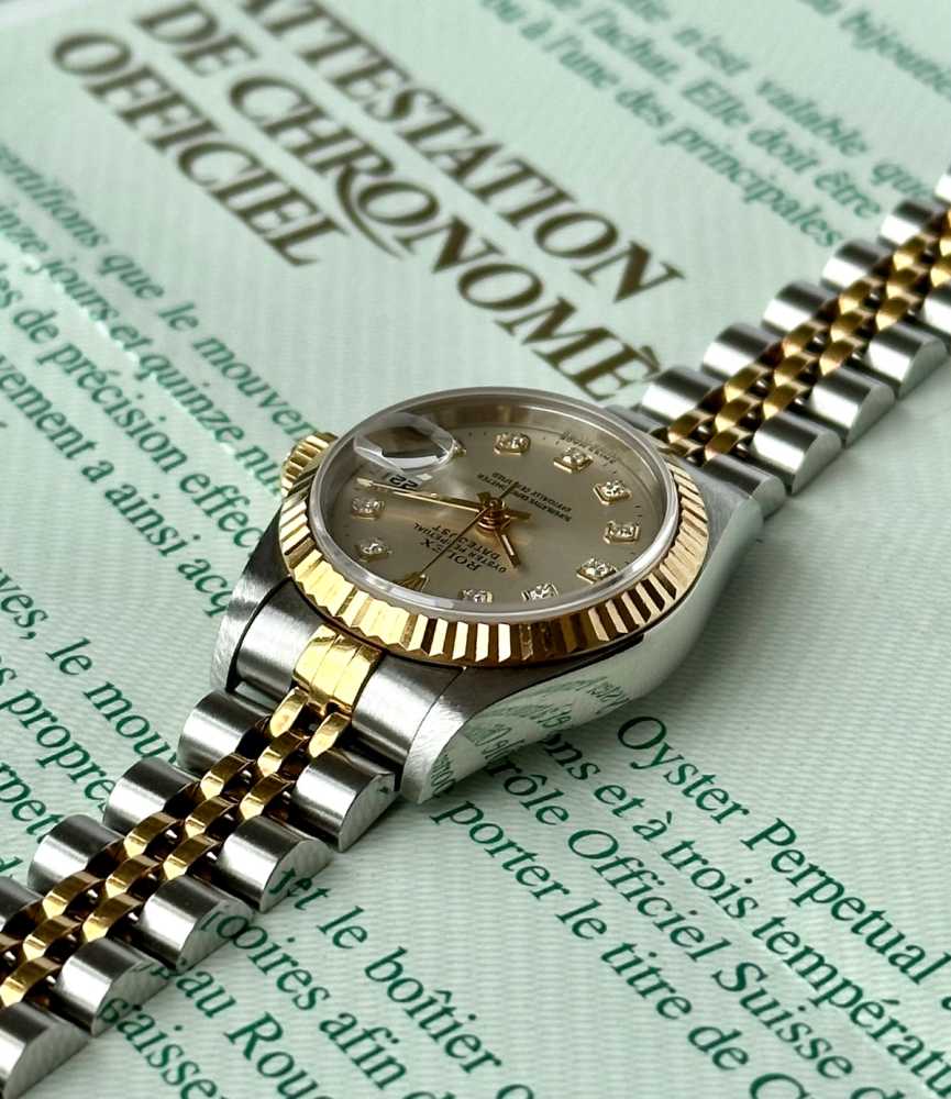 Image for Rolex Lady-Datejust "Diamond" 69173G Silver 1995 with original box and papers