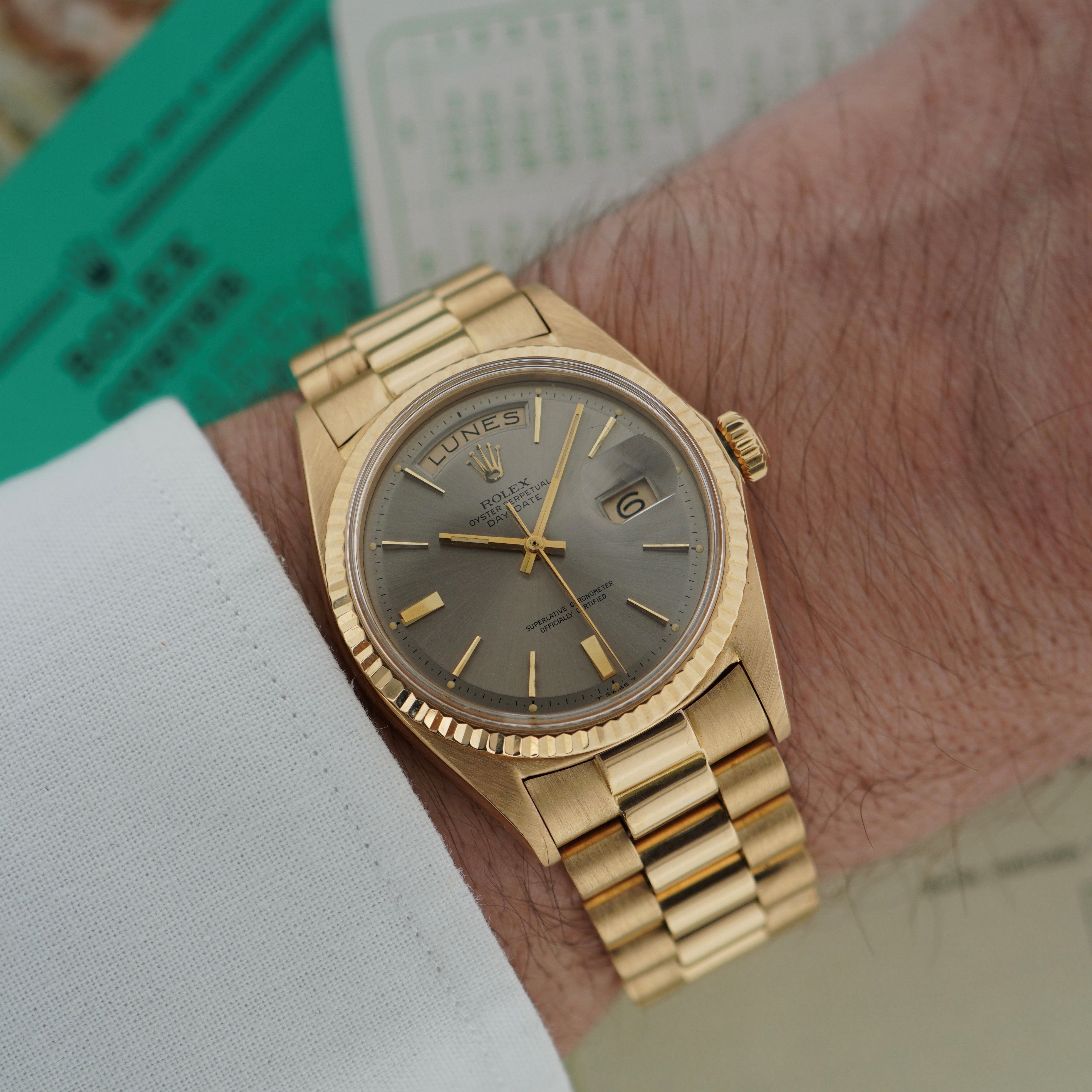 Rolex on sale grey gold