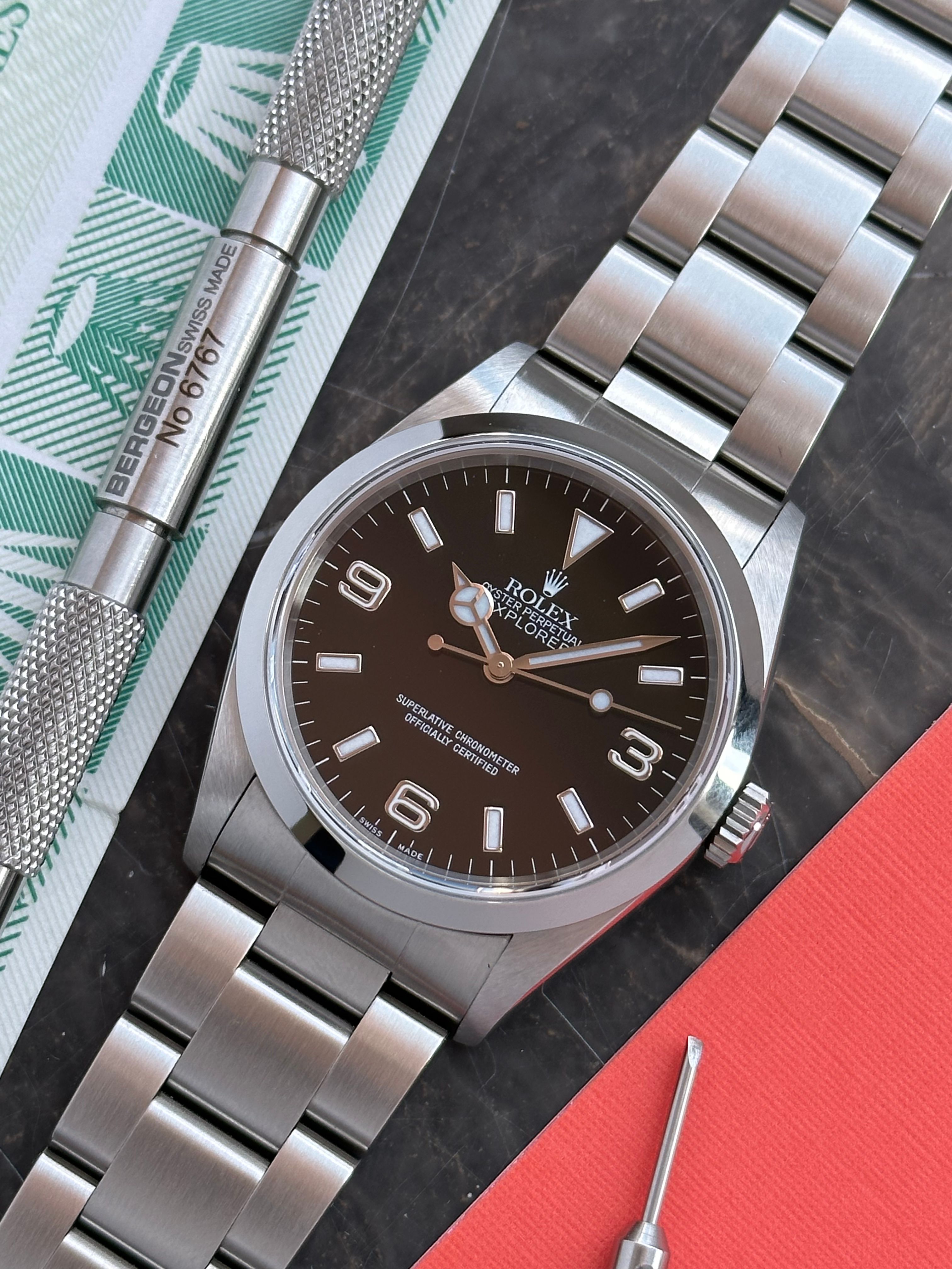 Rolex Explorer 1 14270 Black 2000 with original box and papers