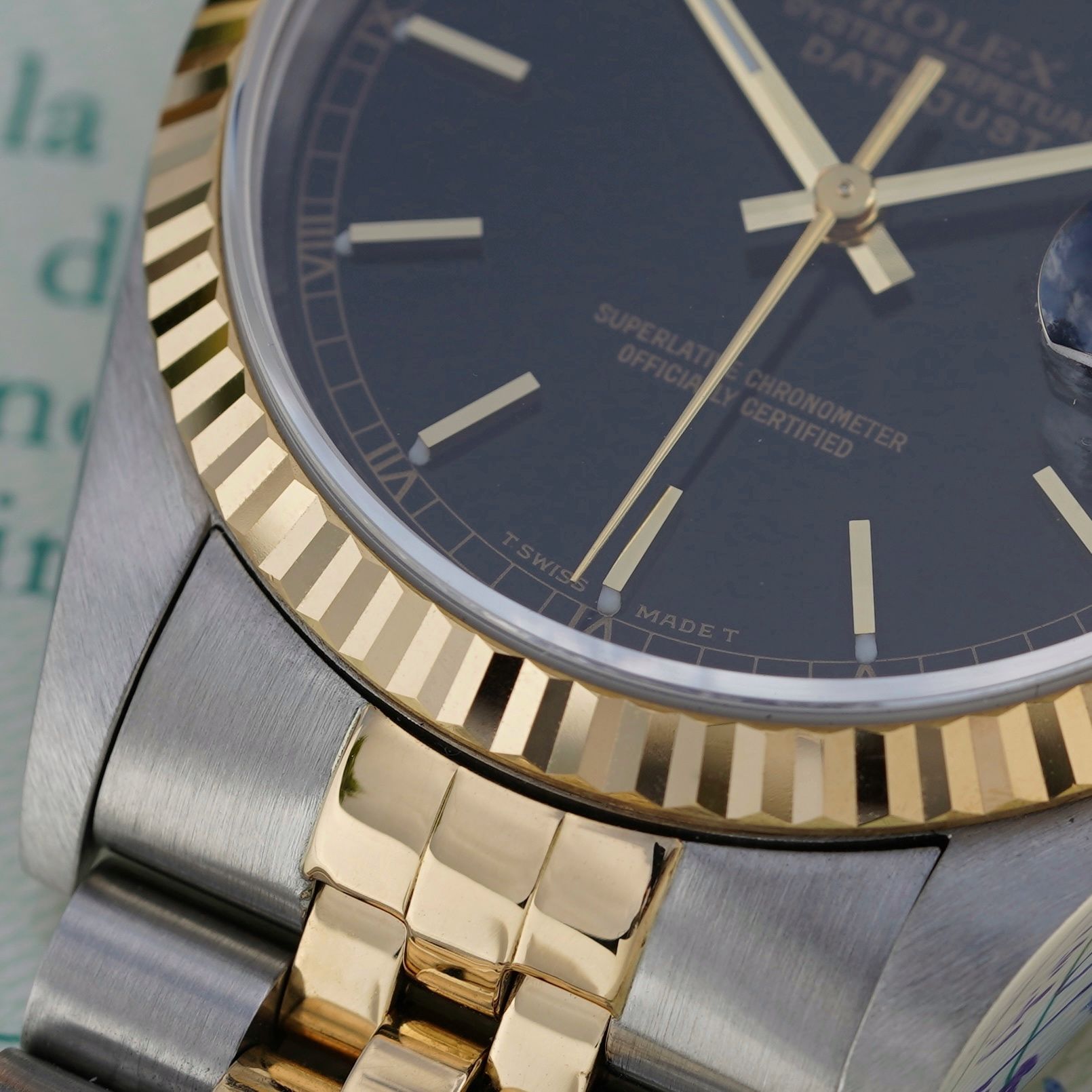 Rolex Datejust 16233 Black 1989 with original box and paper