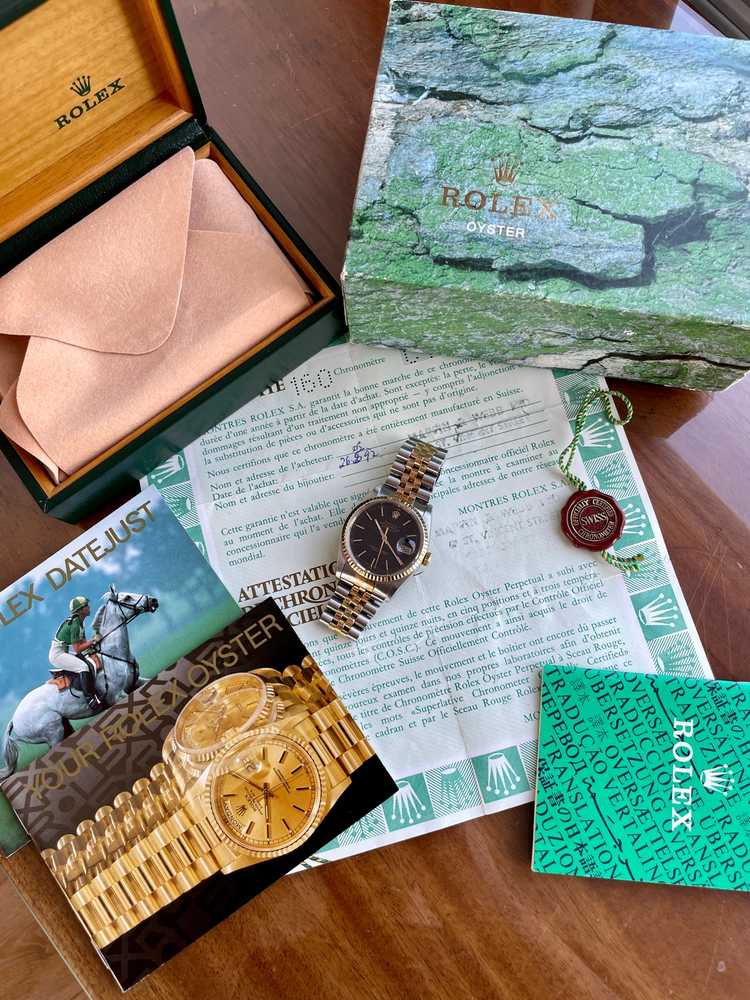 Image for Rolex Datejust "Stardust" 16233 Black 1992 with original box and papers