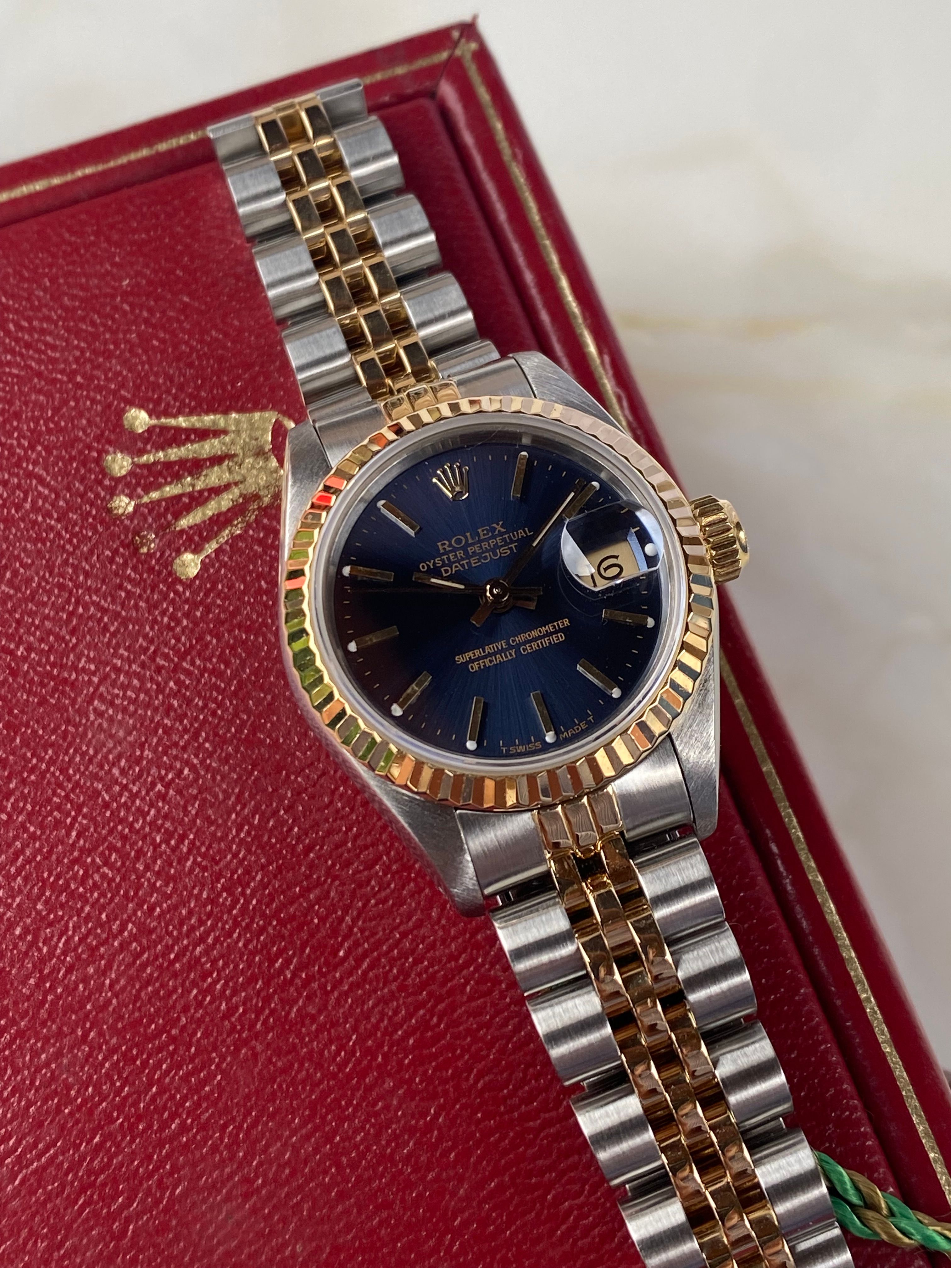 Rolex Lady Datejust 69173 Gold 1988 with original box and papers