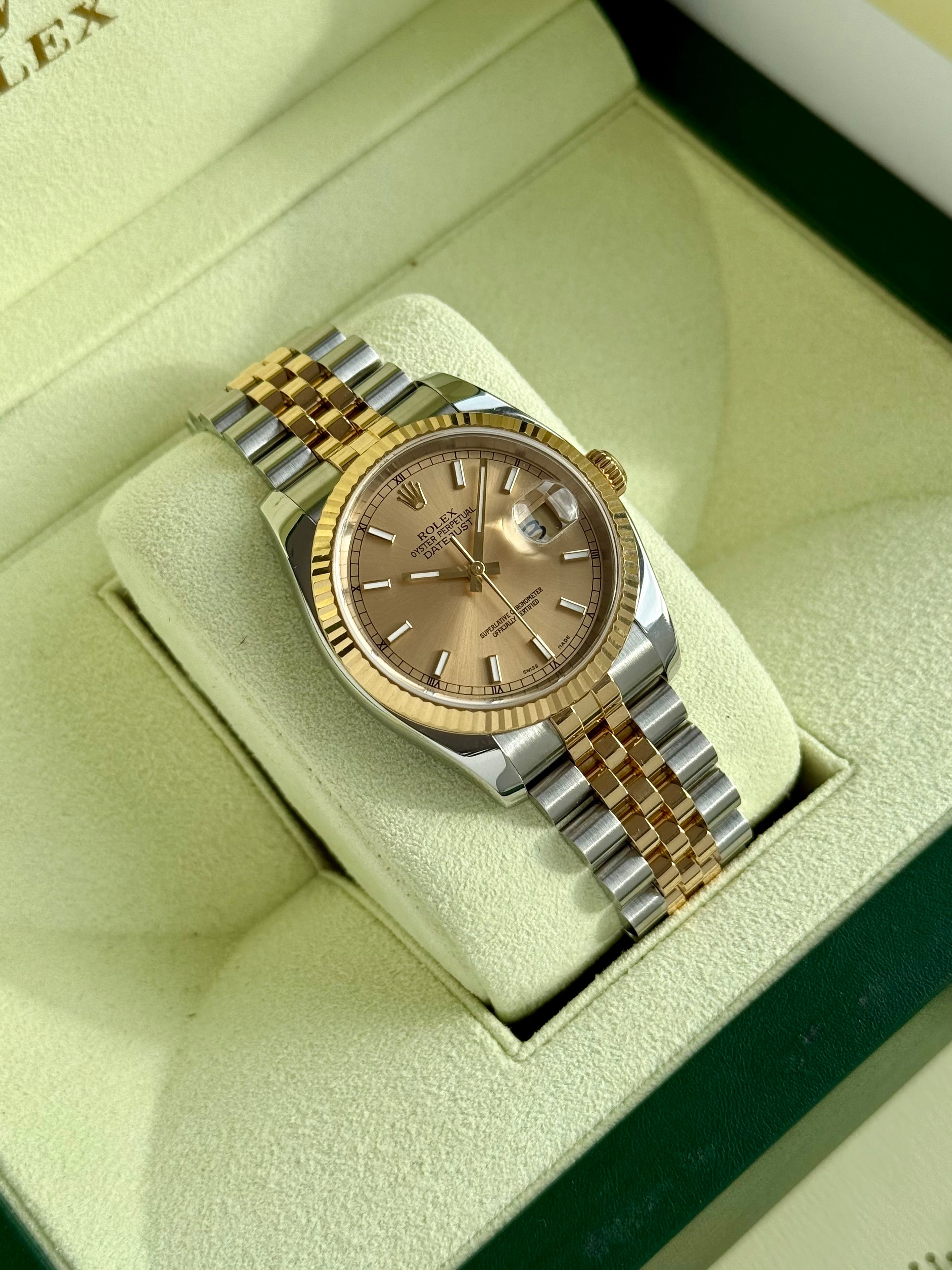 Rolex Datejust 116233 Gold 2005 with original box and papers