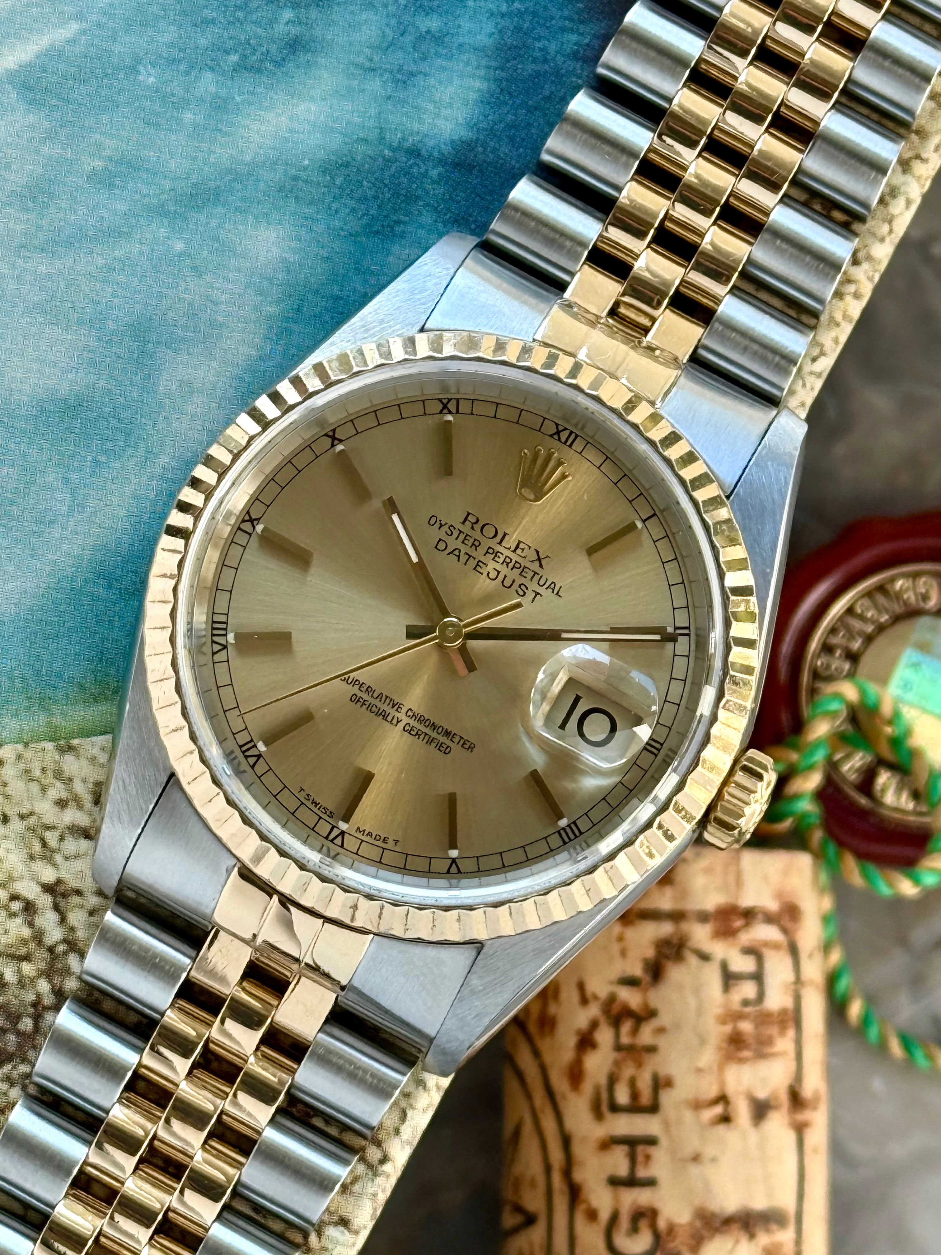 Rolex Datejust 16233 Gold 1996 with original box and papers 2