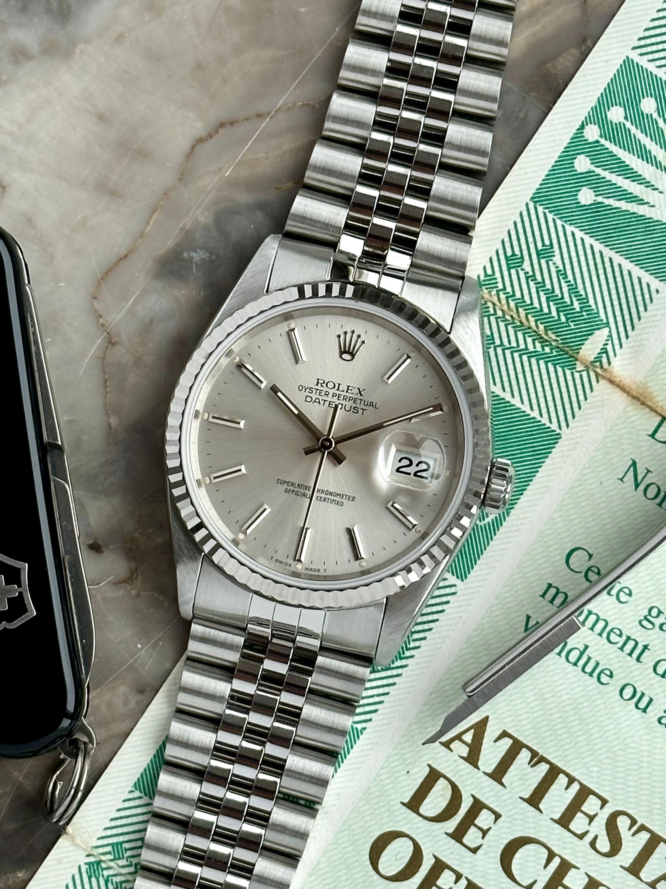 Rolex Datejust 16234 Silver 1995 with original box and papers 2