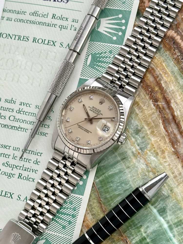 Image for Rolex Datejust "Diamond" 16234G Silver 1988 with original box and papers