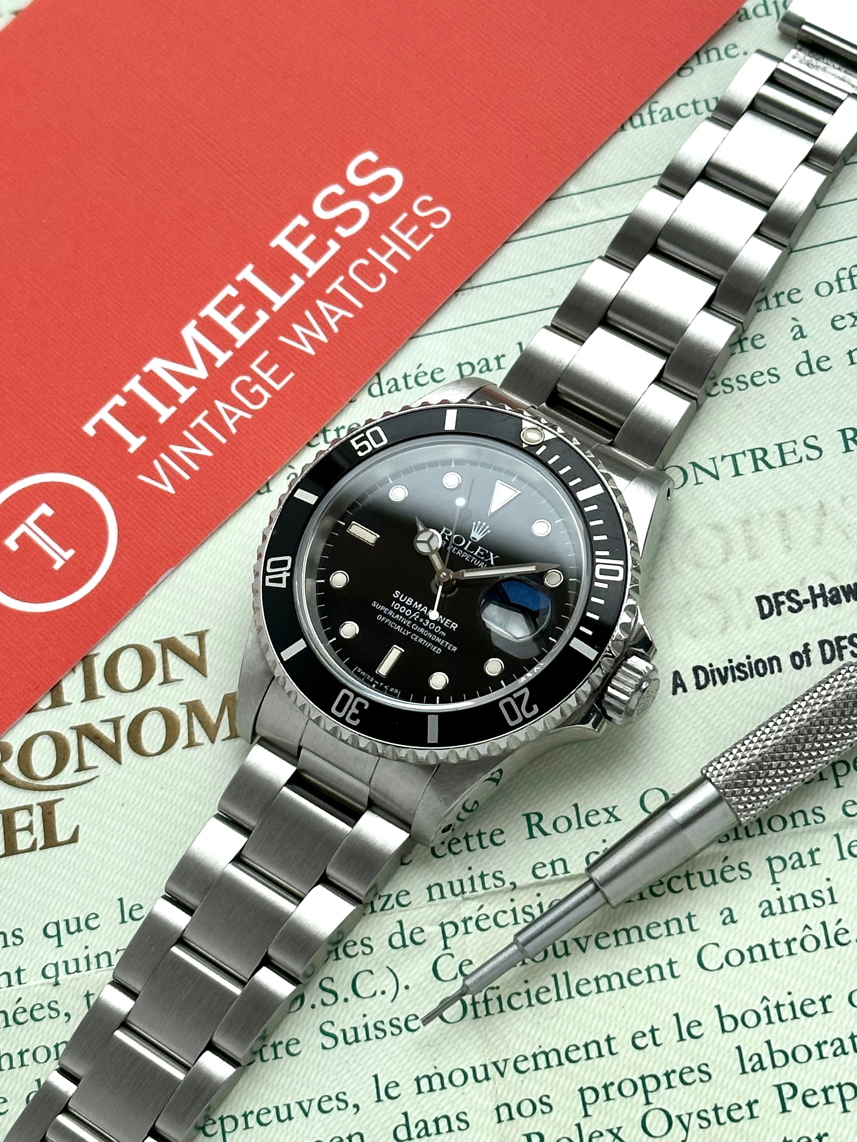 Rolex Submariner 16610 Black 1989 with original box and papers