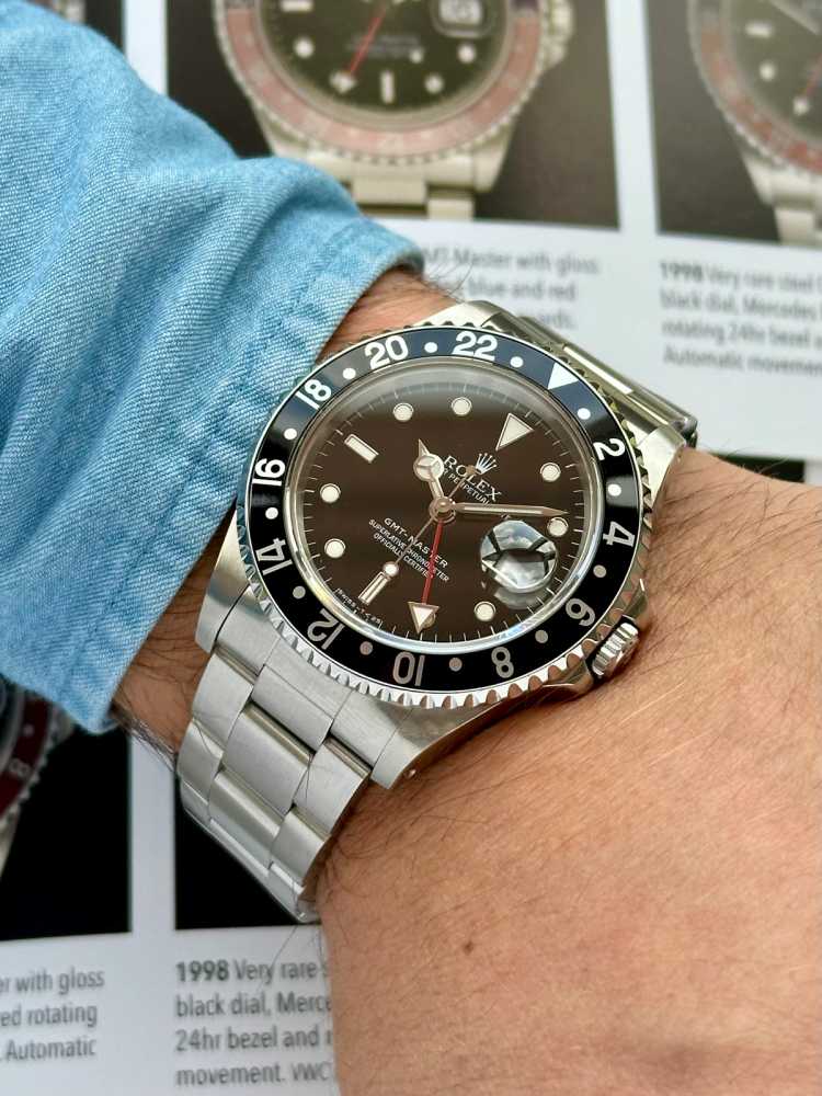 Wrist shot image for Rolex GMT-Master 16700 Black 1990 