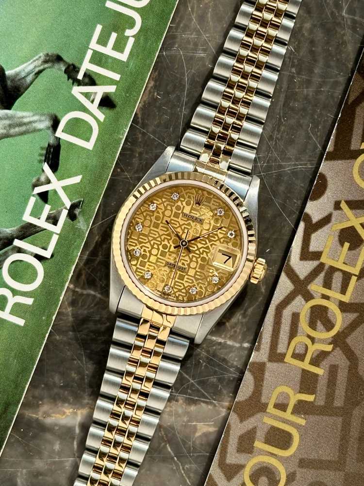 Featured image for Rolex Midsize Datejust "Diamond" 68273 Gold 1984 with original box and papers