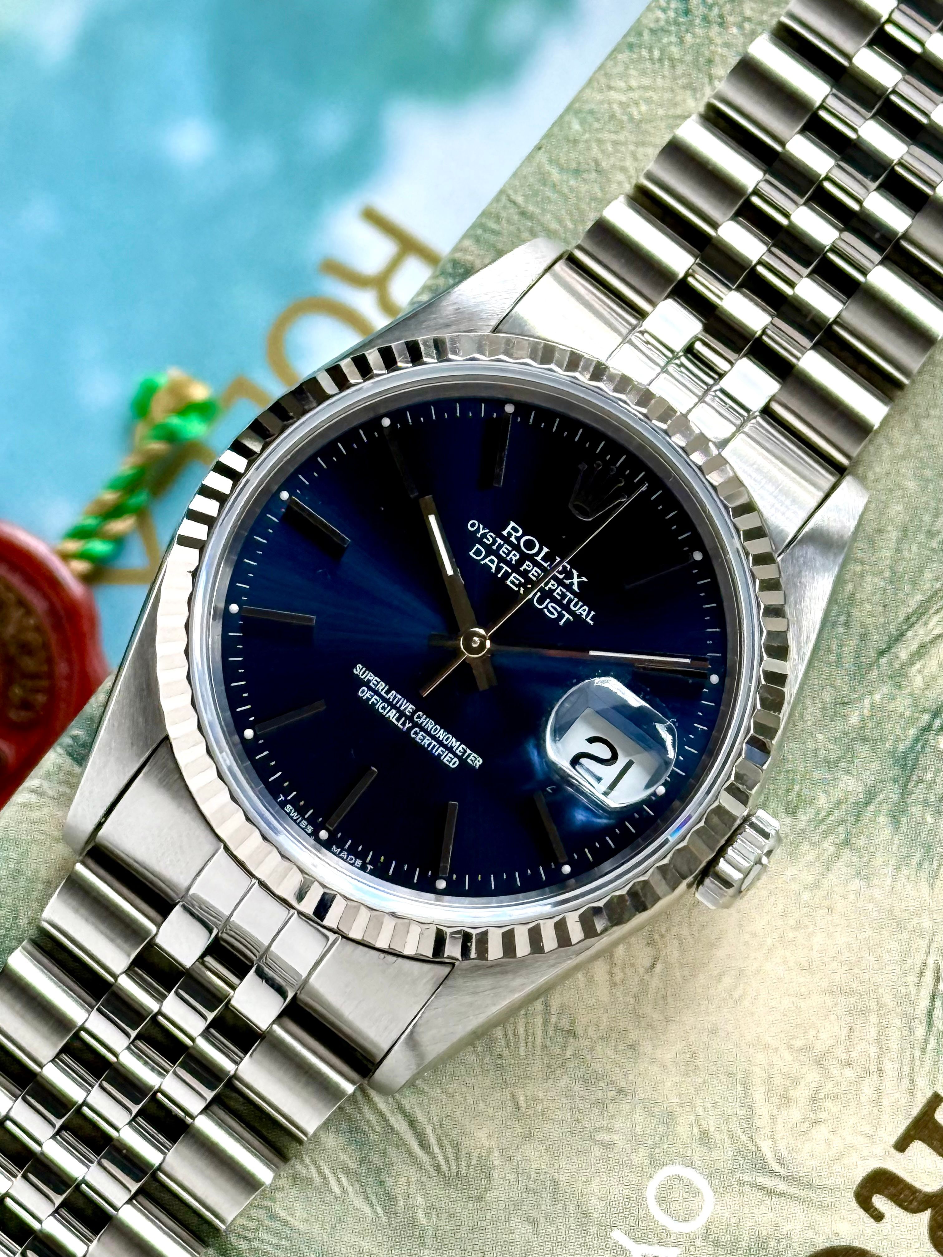 Rolex Datejust 16234 Blue 1991 with original box and papers 6