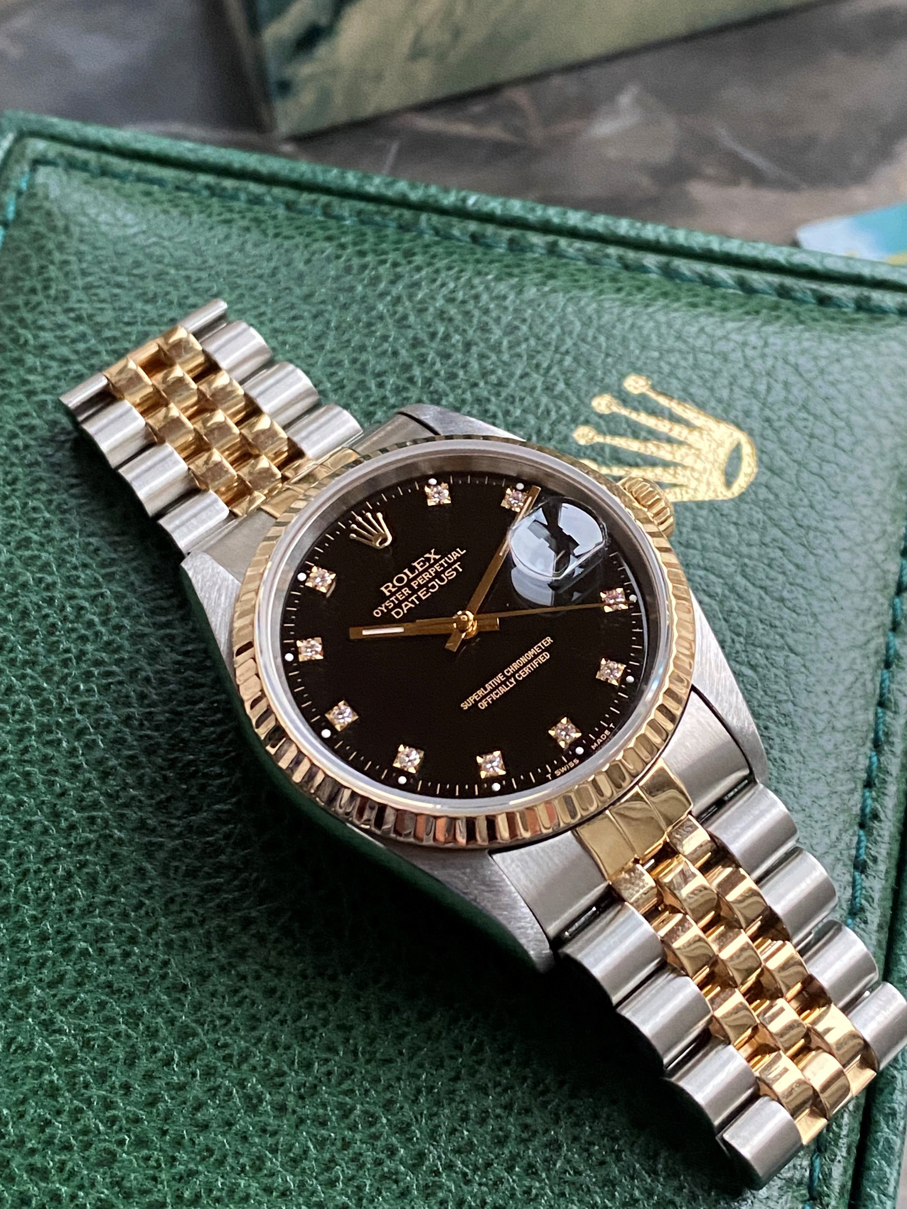 Datejust black hot sale diamond dial